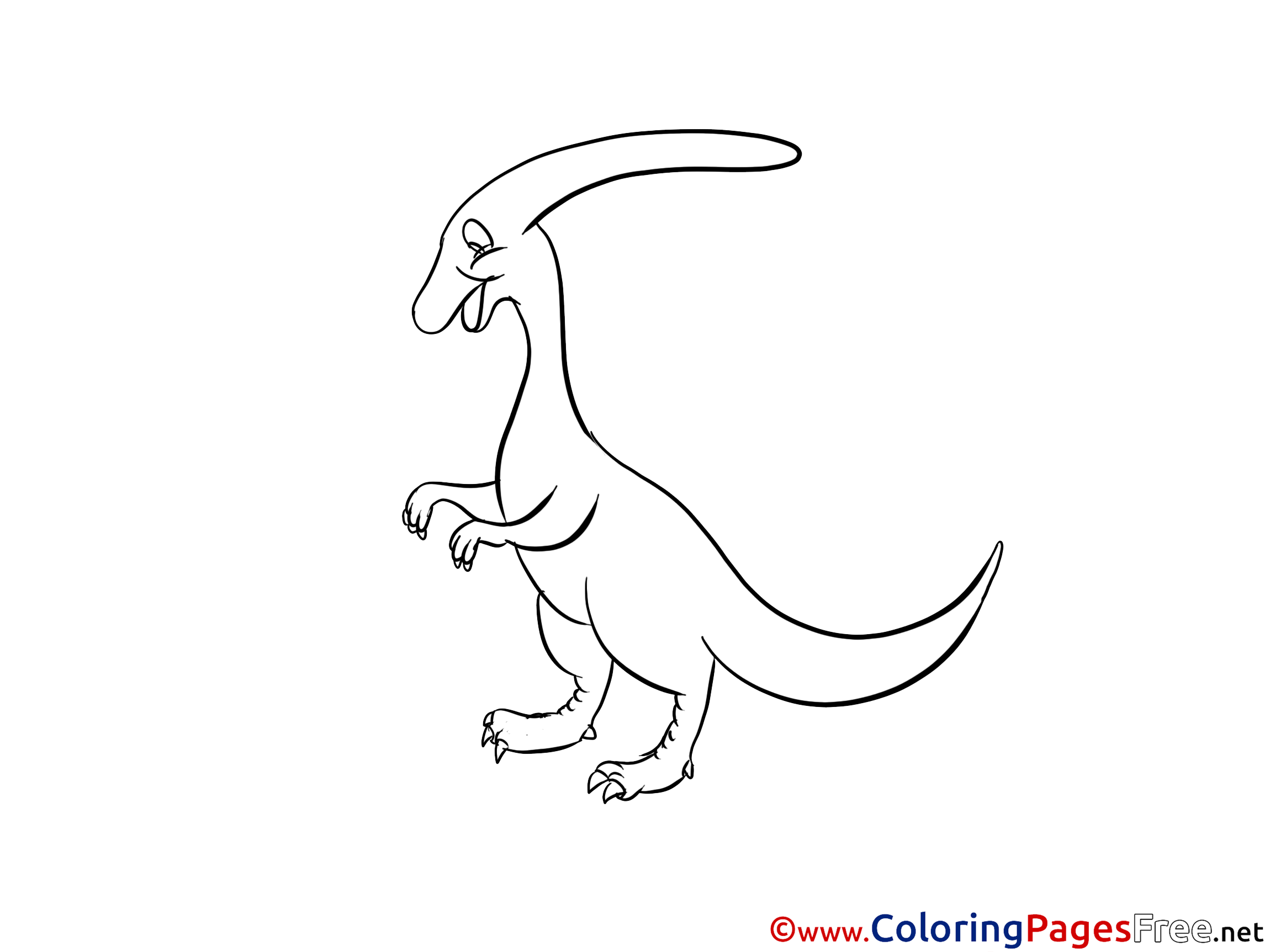 Parasaurolophus Kids free Coloring Page