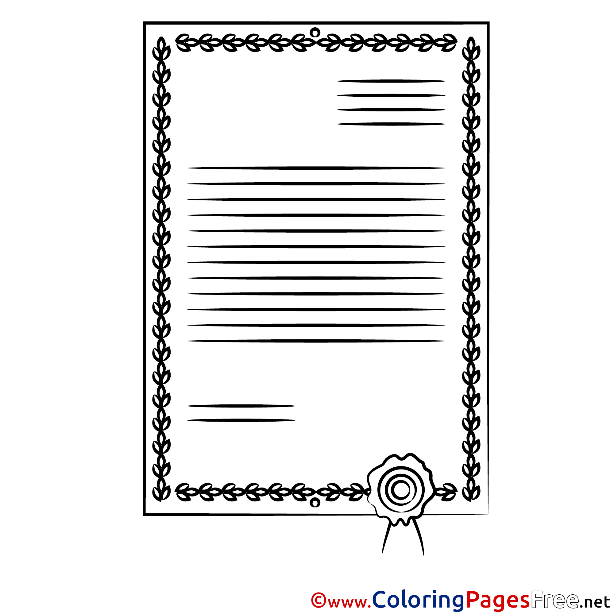 Certificate download Colouring Sheet free