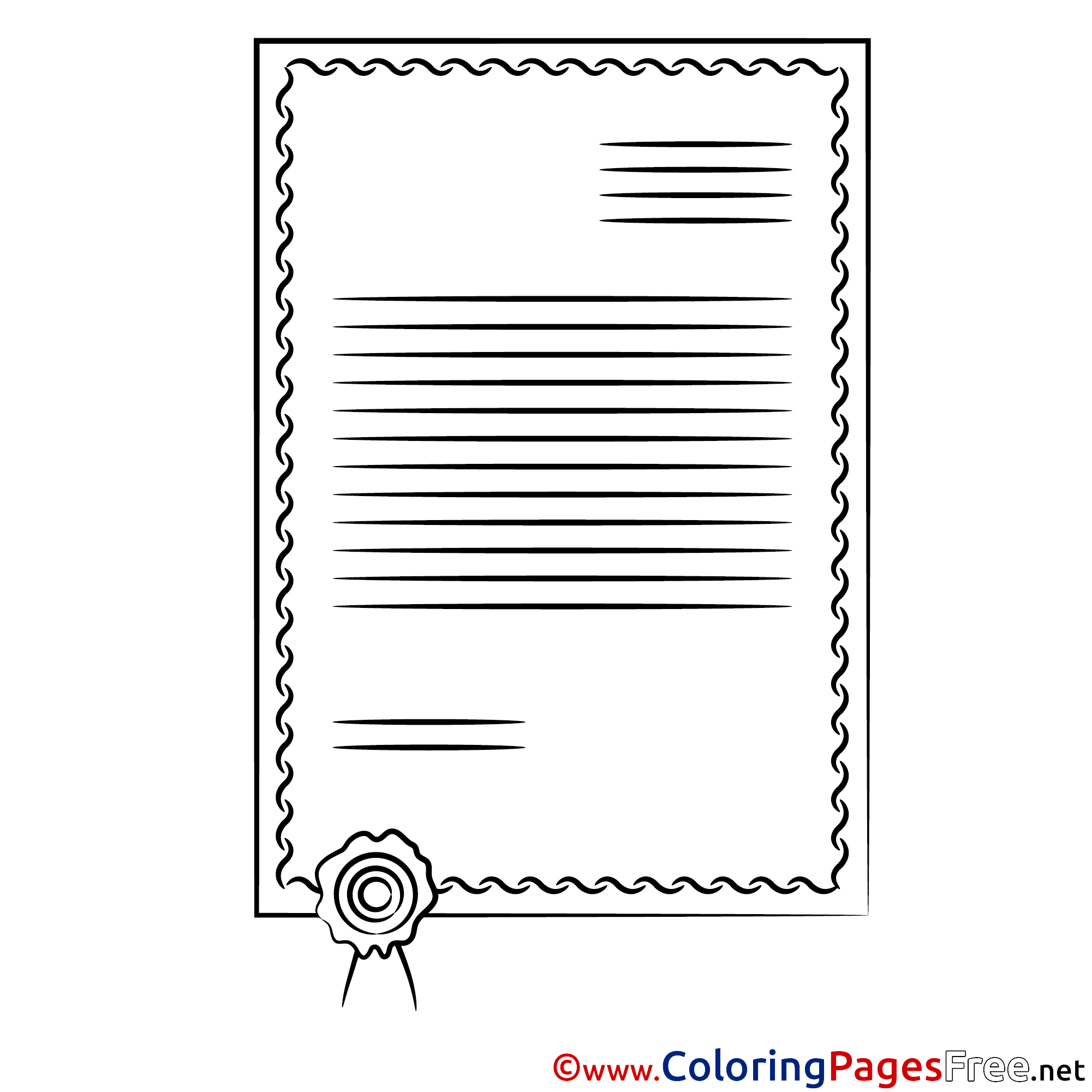 Certificate Printable Coloring Pages For Free