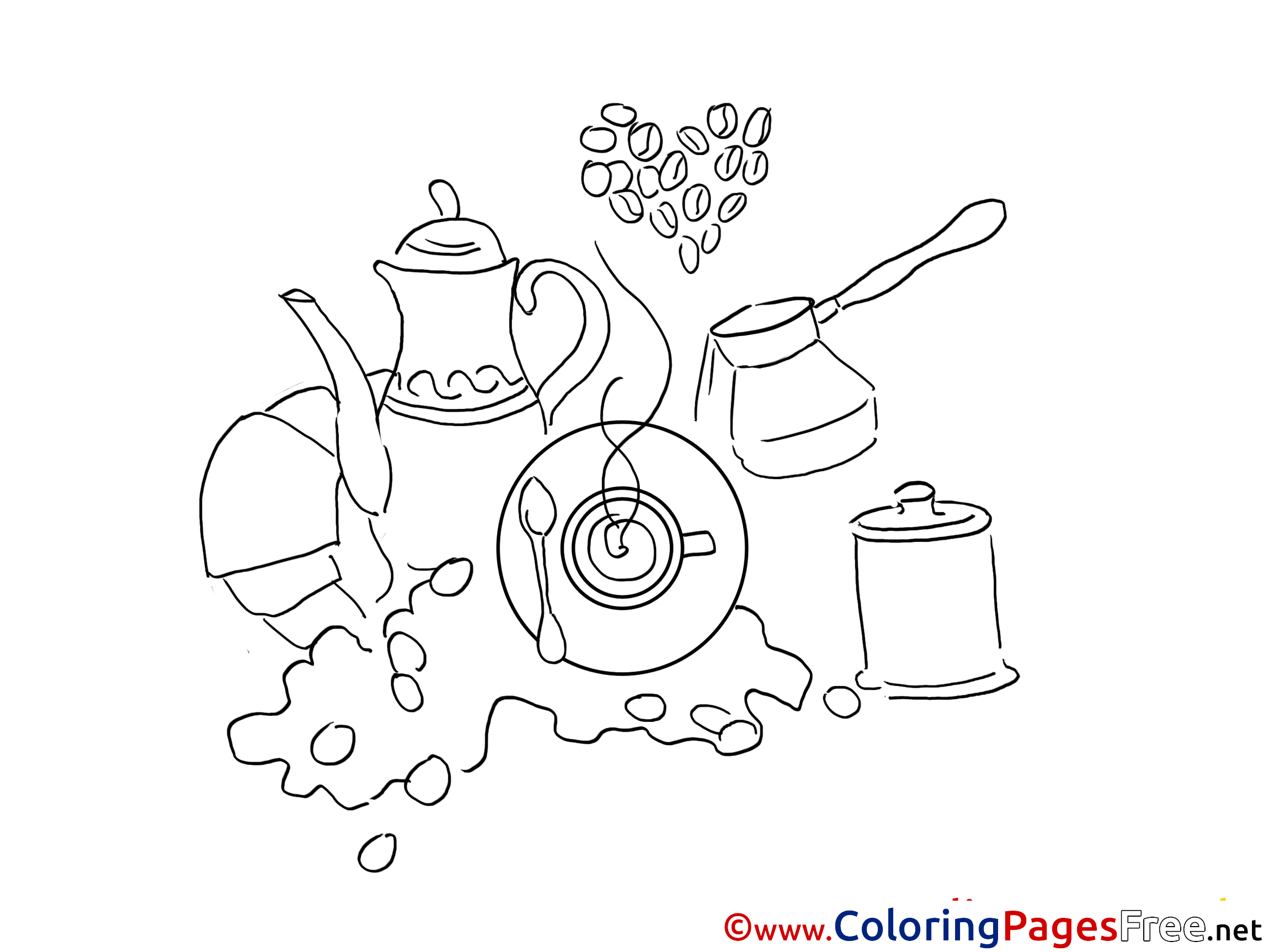 Coffee Printable Coloring Pages For Free