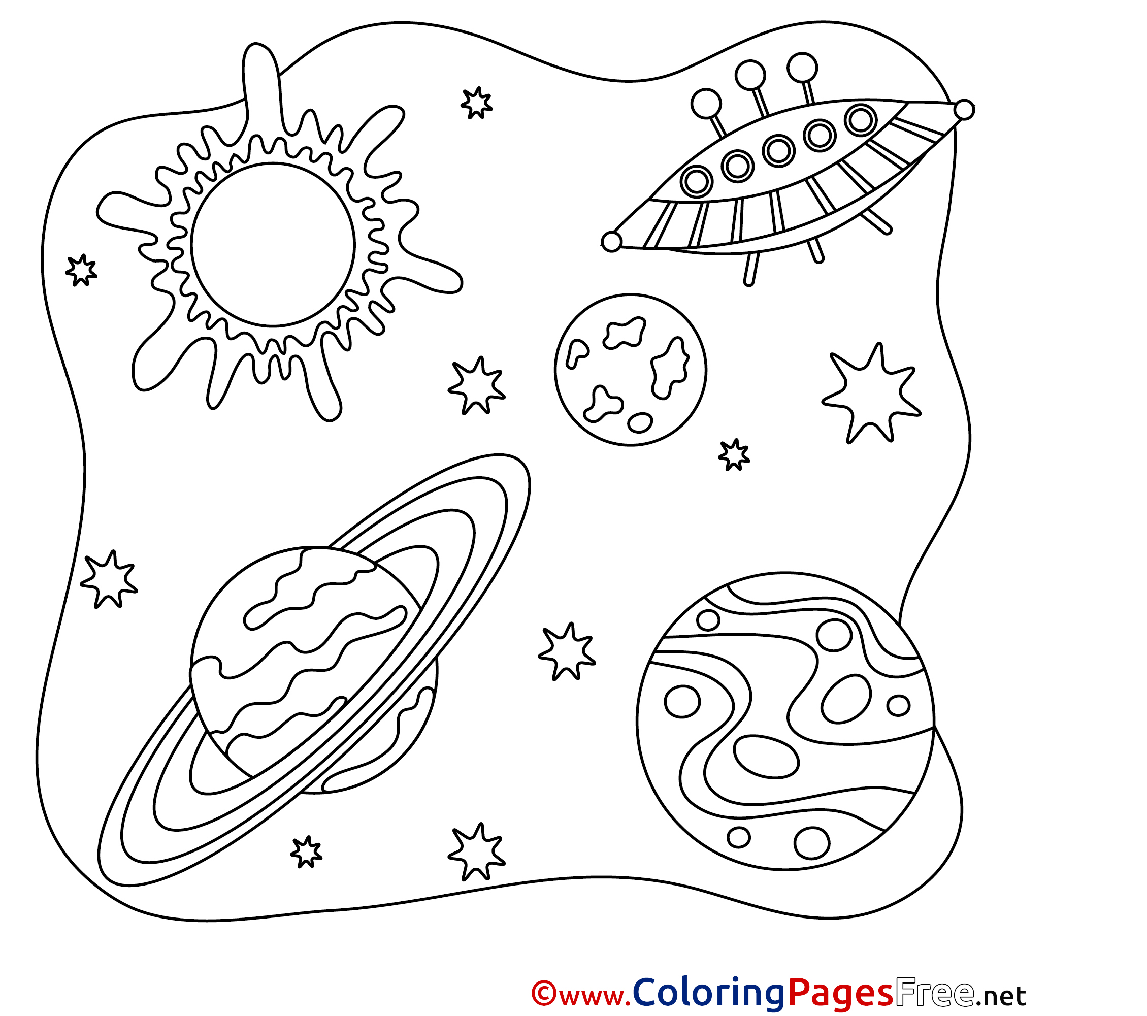 Cosmos Planets Download Printable Coloring Pages