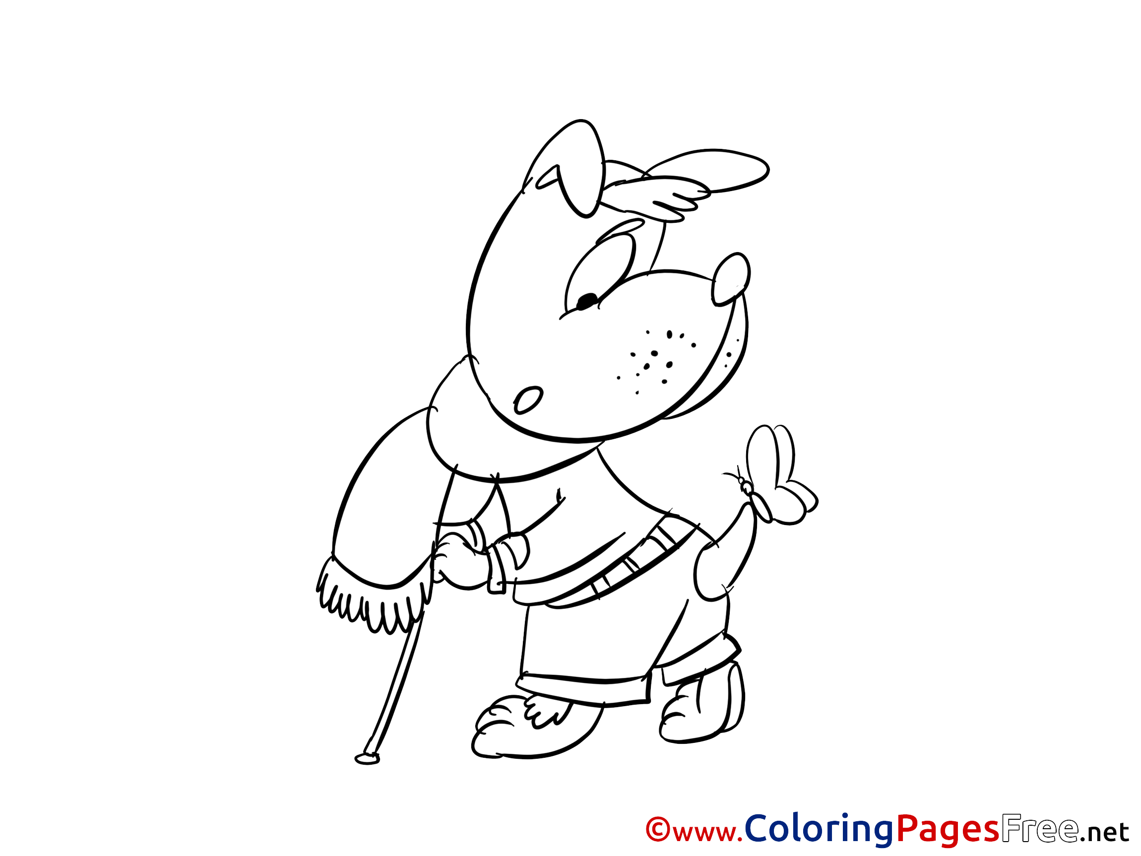 Butterfly Dog Free Printable Coloring Sheets