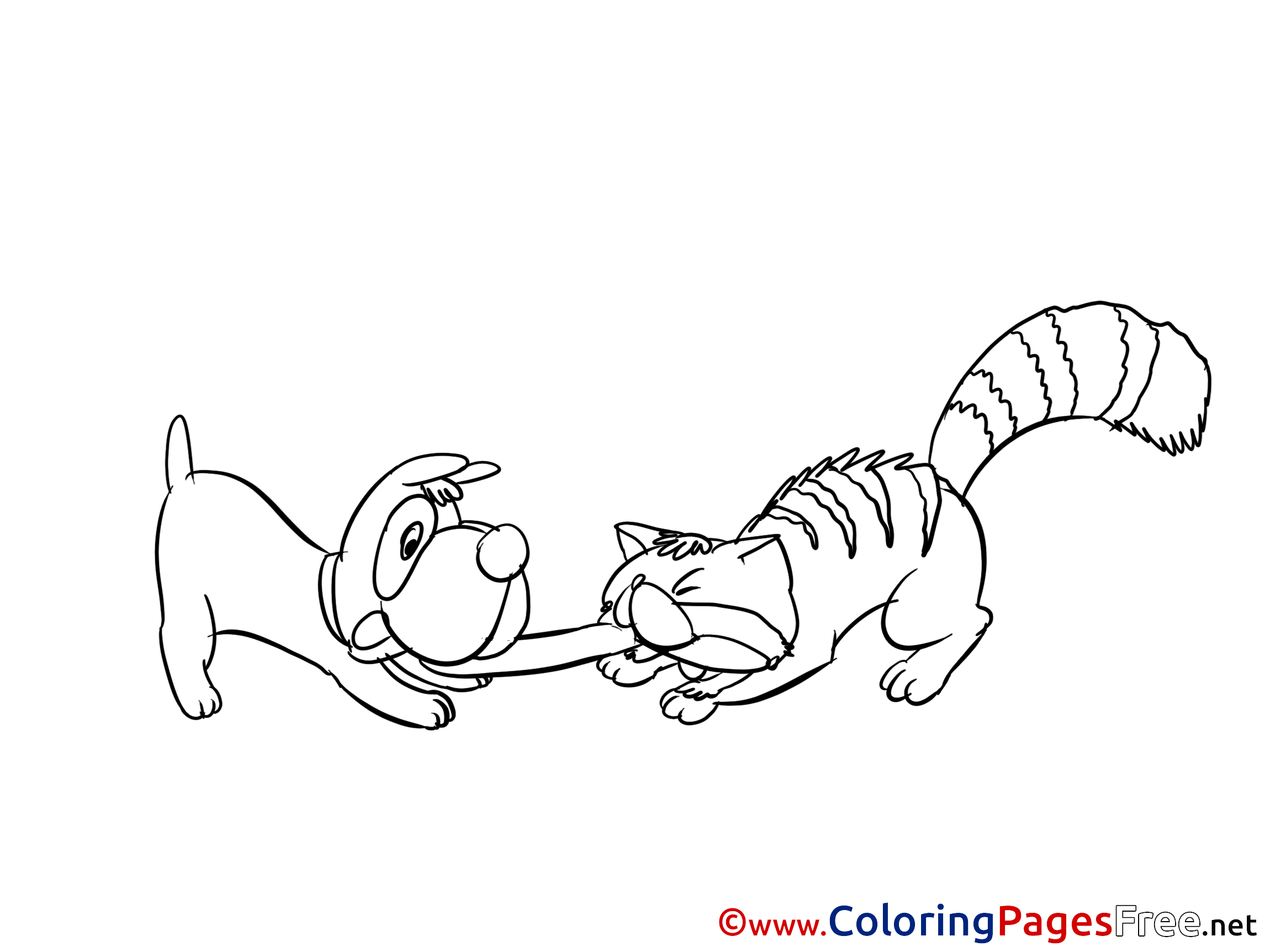 Cat Dog Kids Download Coloring Pages