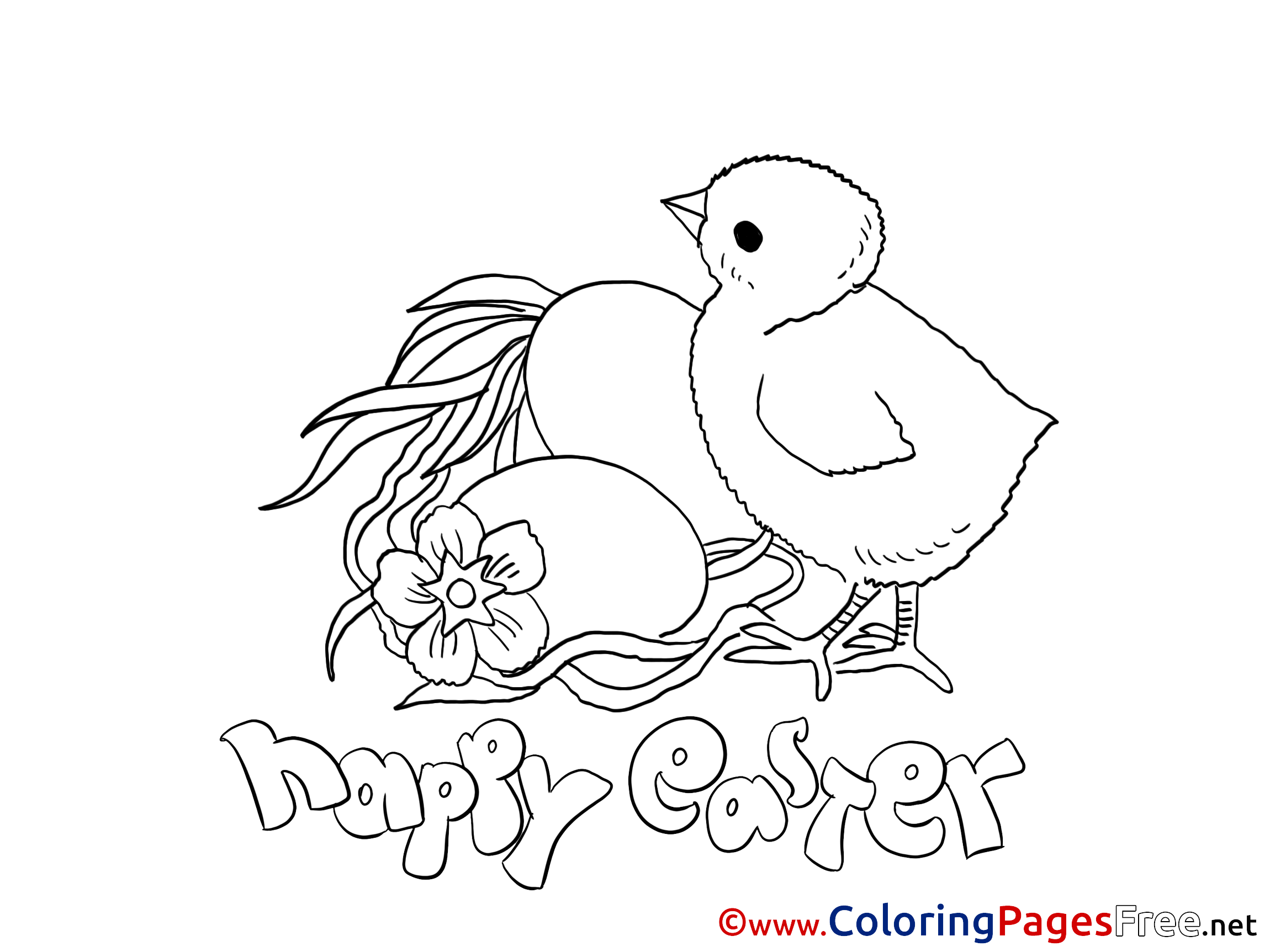 Chicken with Eggs Coloring Sheets Easter free