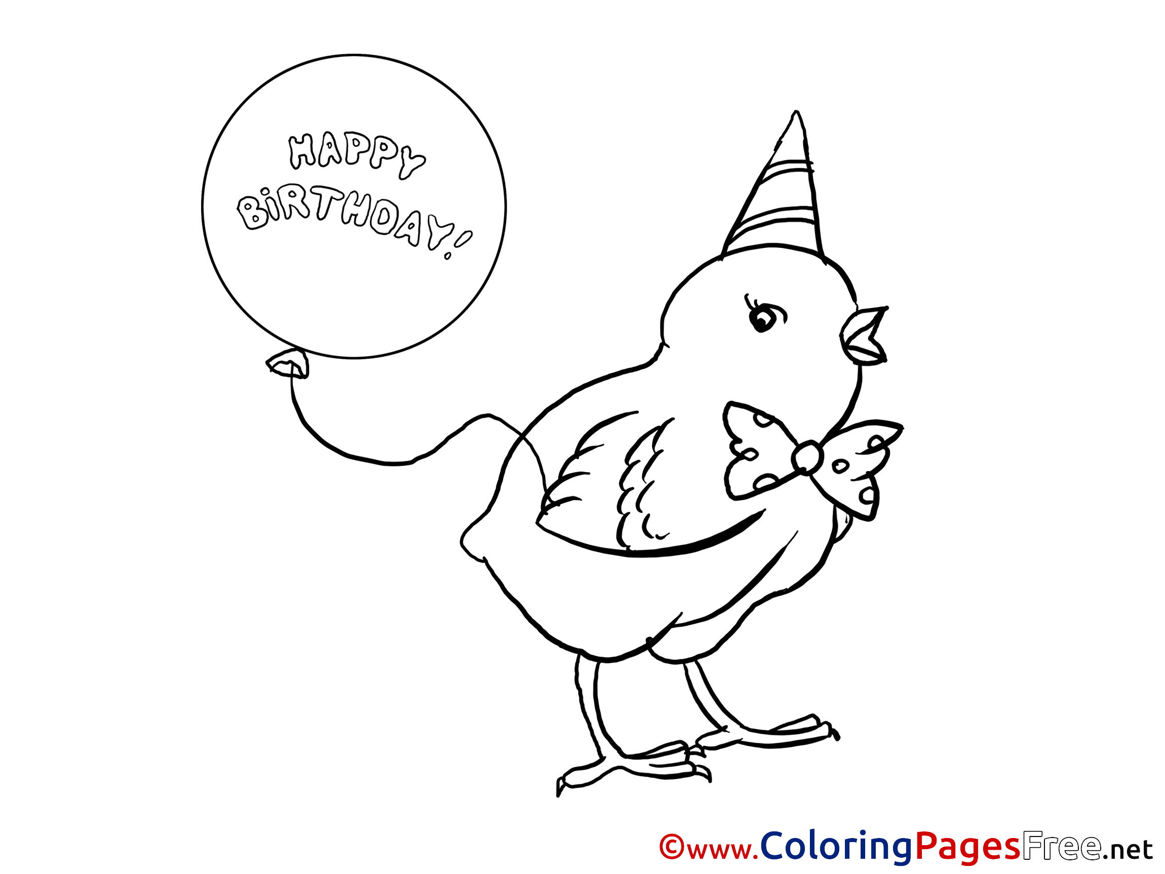 Happy Birthday Chicken Easter Coloring Pages download