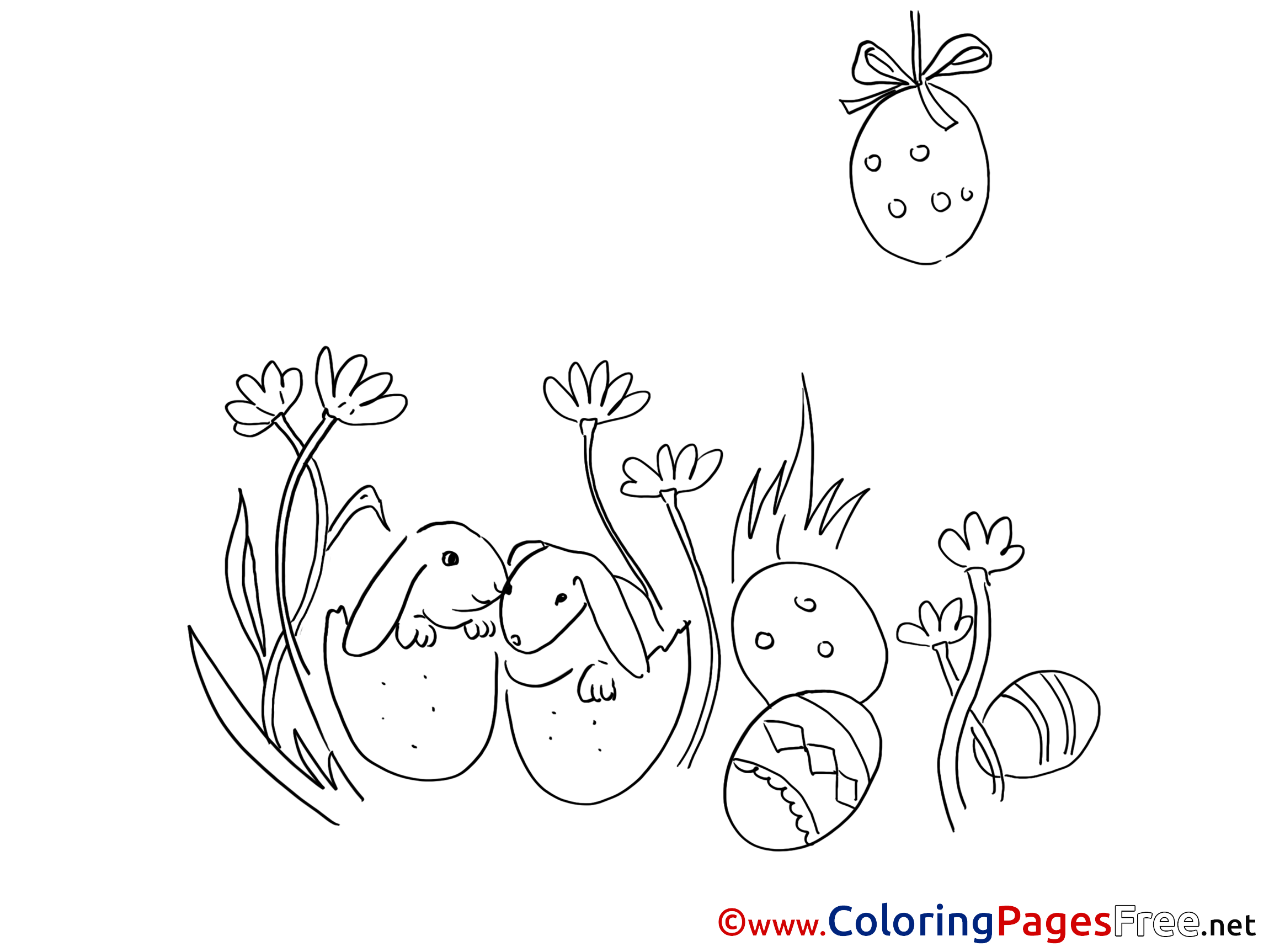 Little Bunnies Download Easter Coloring Pages