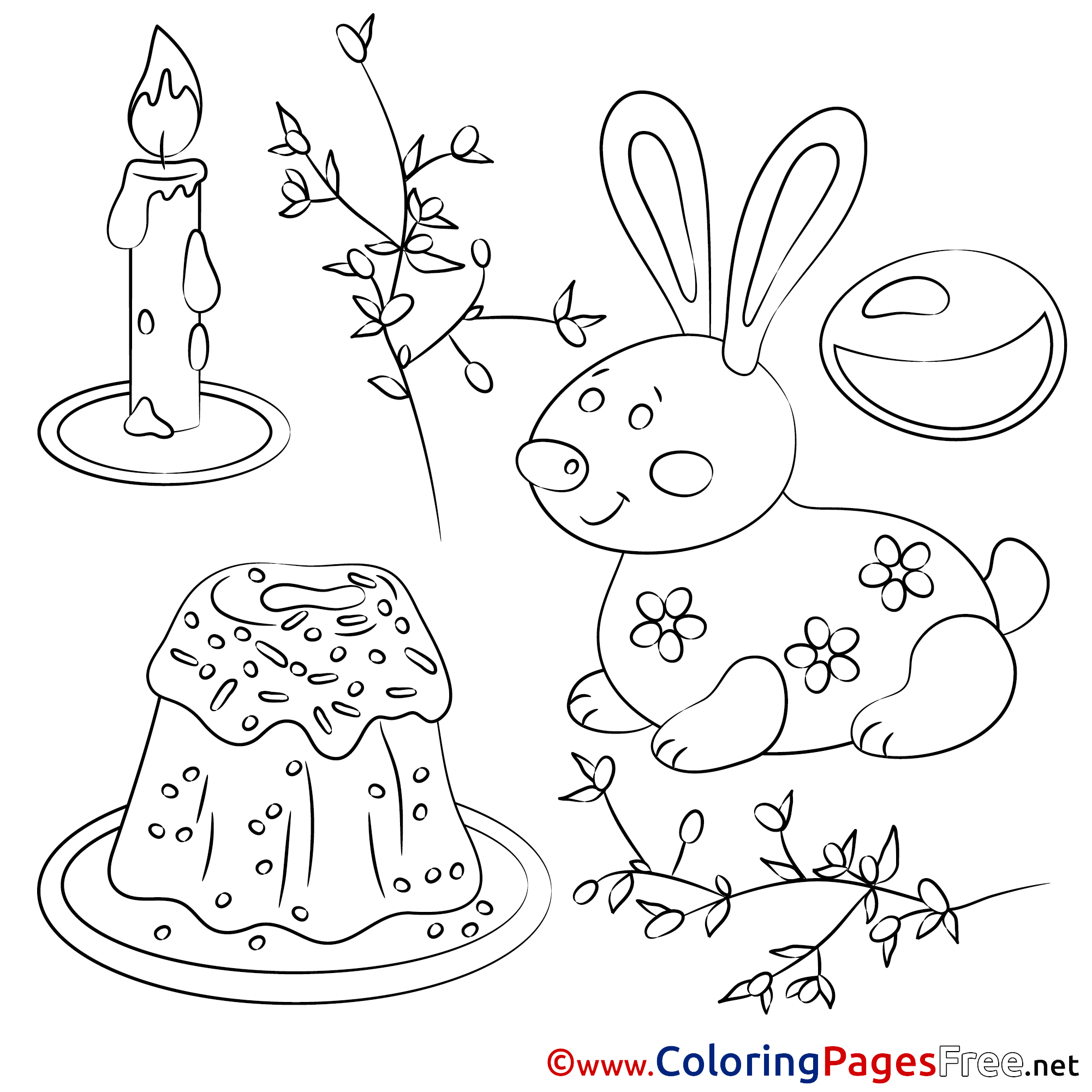 Pie Coloring Sheets Easter Free