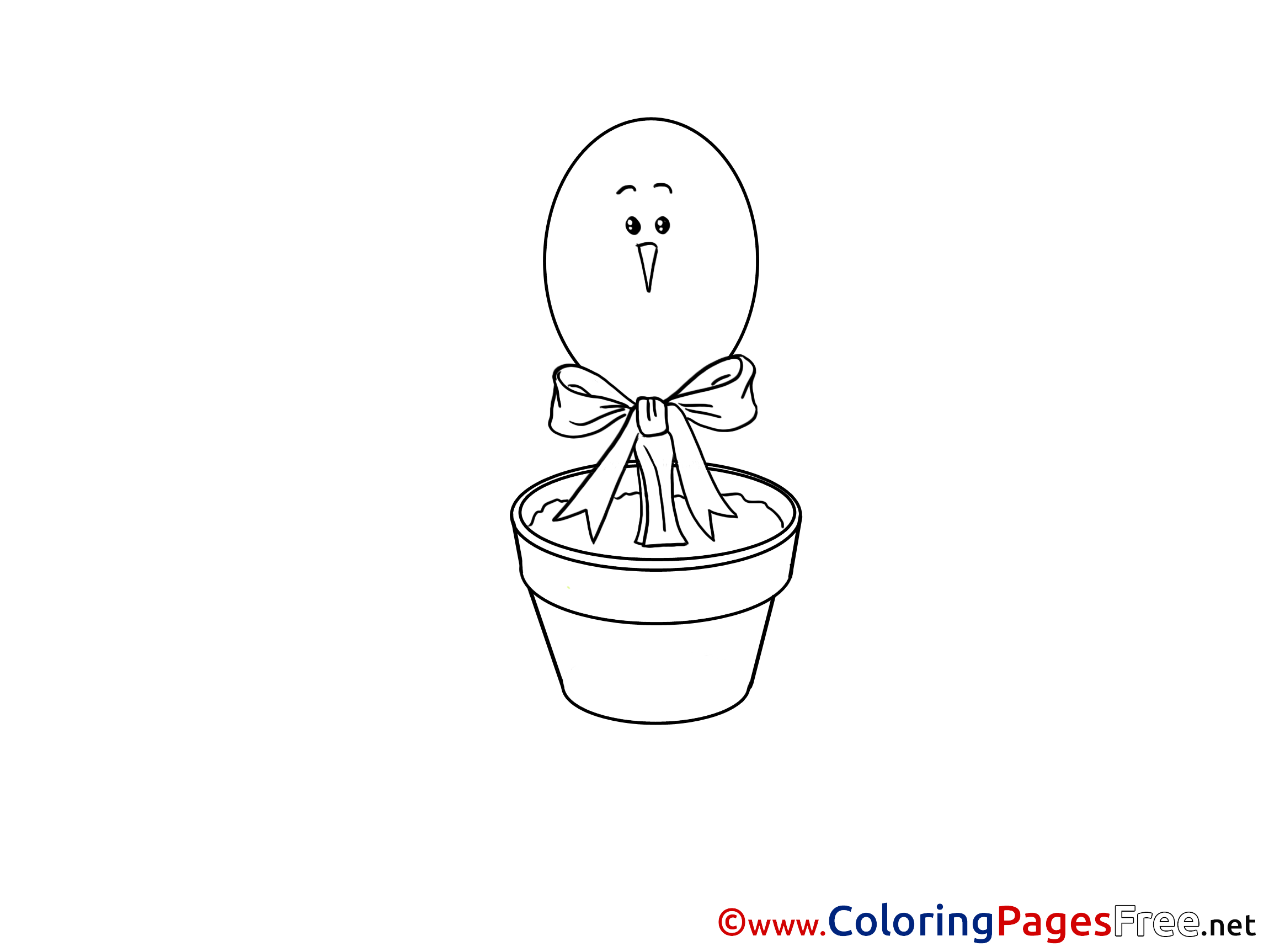 Pot With Egg Download Easter Coloring Pages