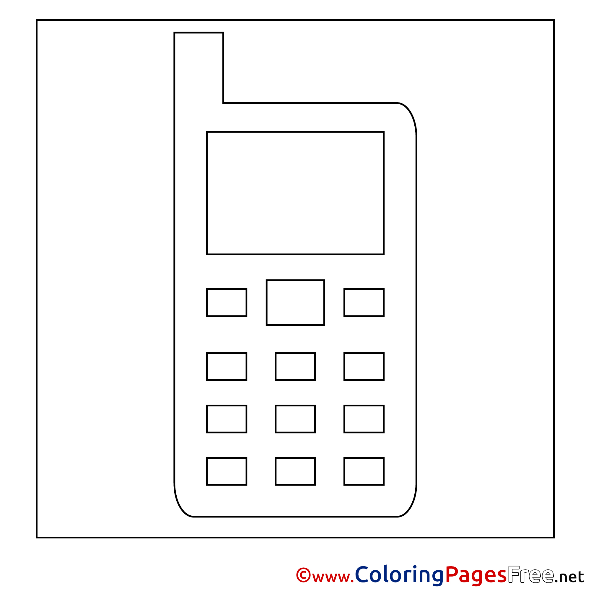 Cell Phone Children Coloring Pages Free Cell phone coloring page 1. coloringpagesfree net