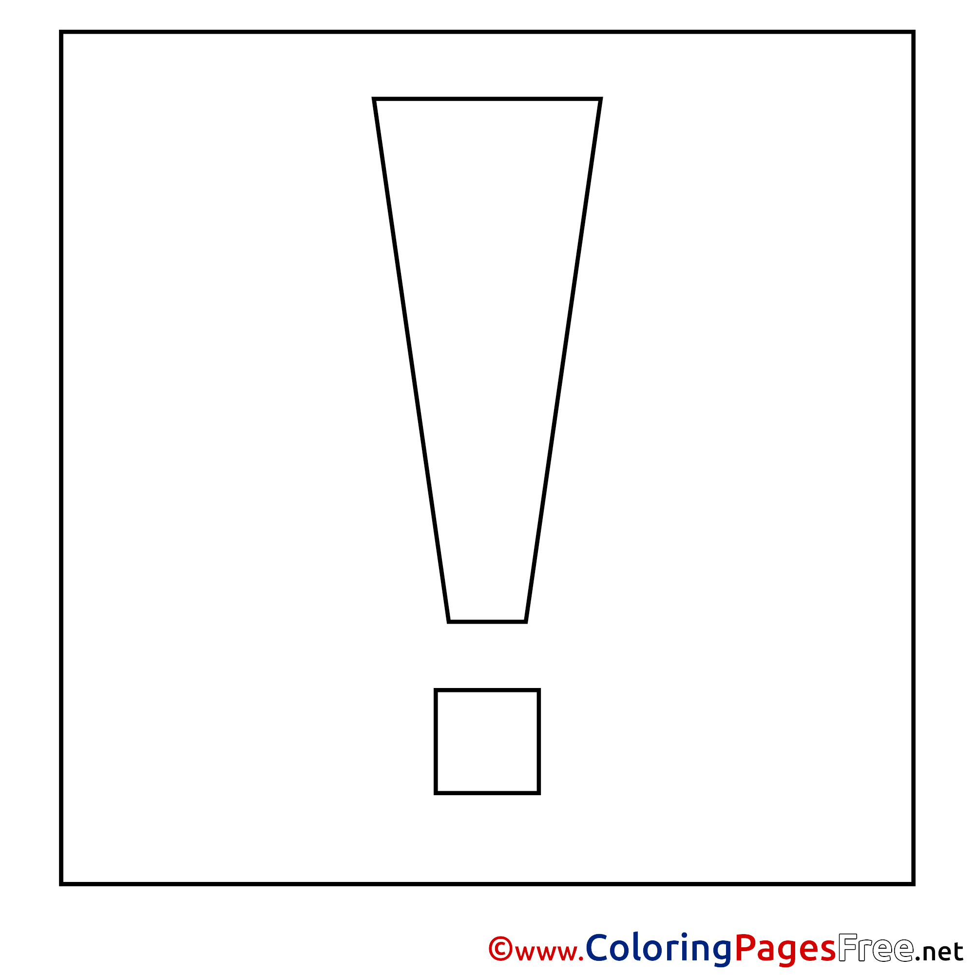 Exclamation Mark Children Download Colouring Page