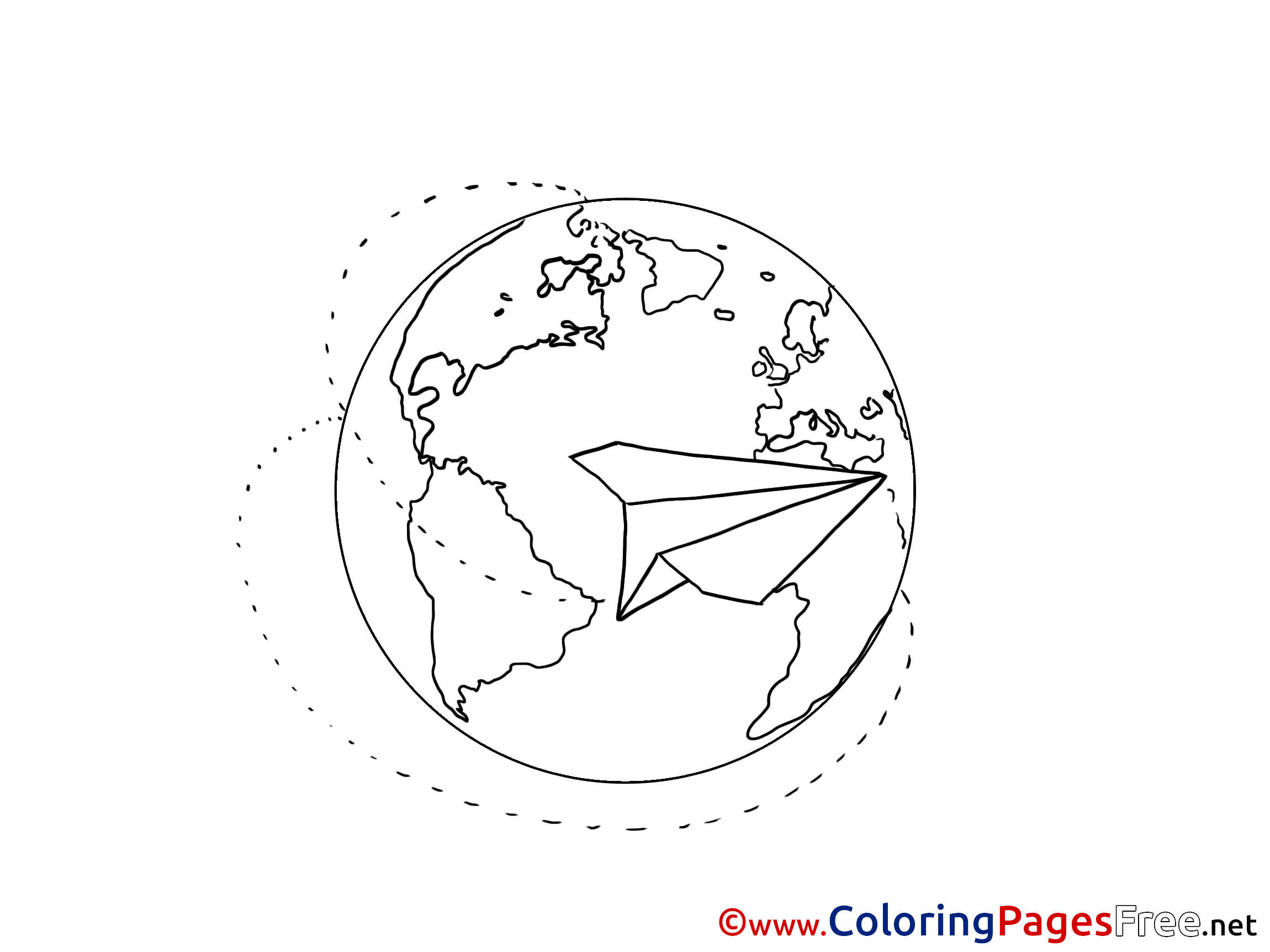 Globe Kids free Coloring Page