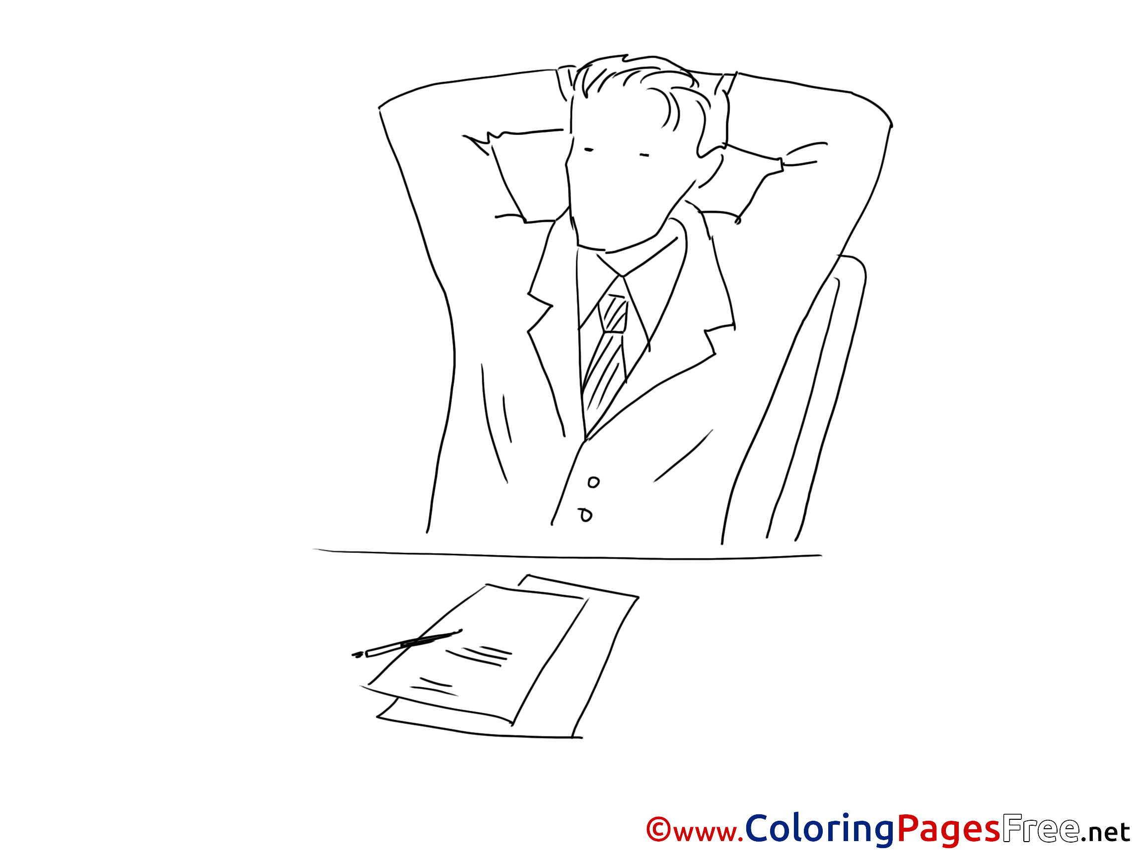 Office Job Kids Download Coloring Pages