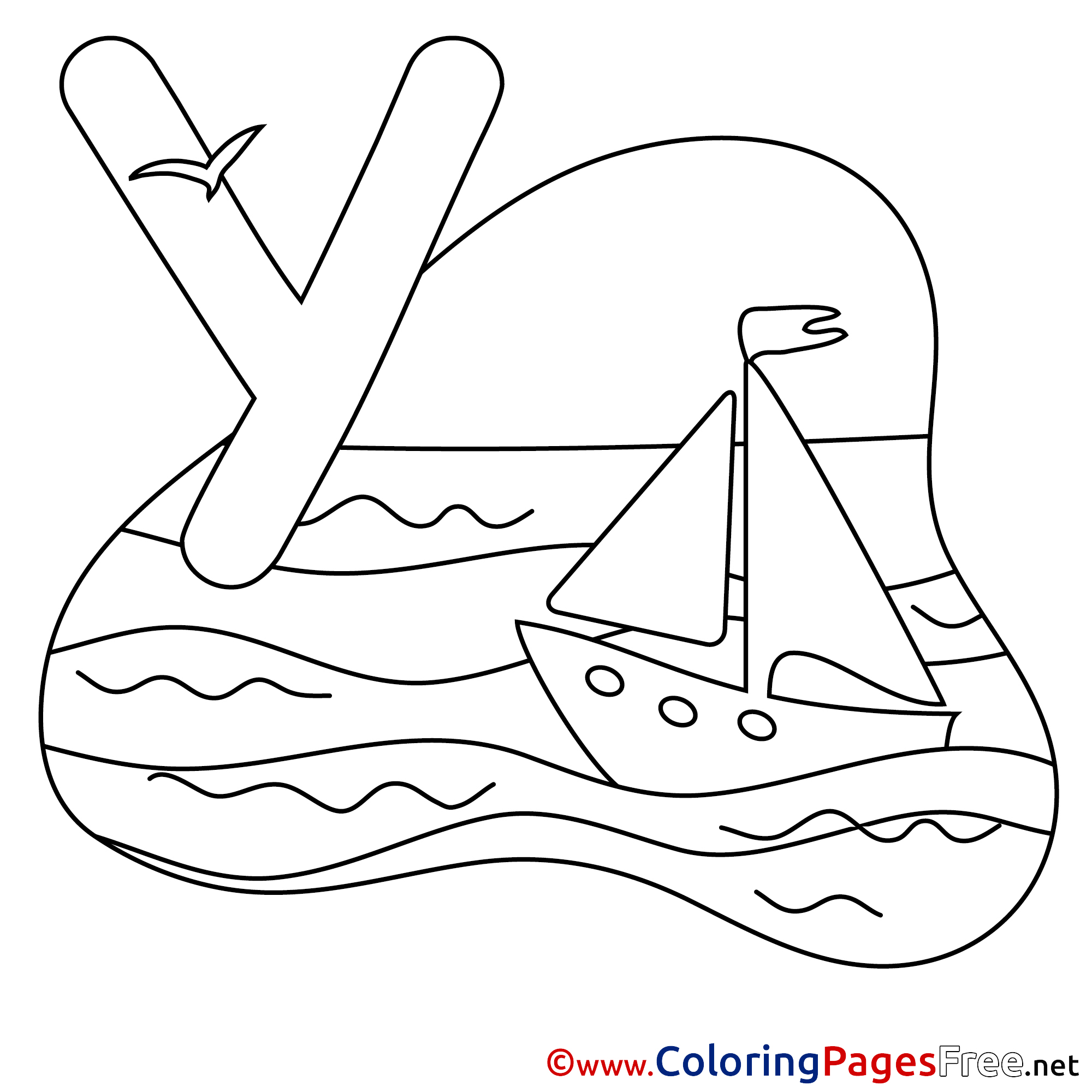 Yacht Download Alphabet Coloring Pages