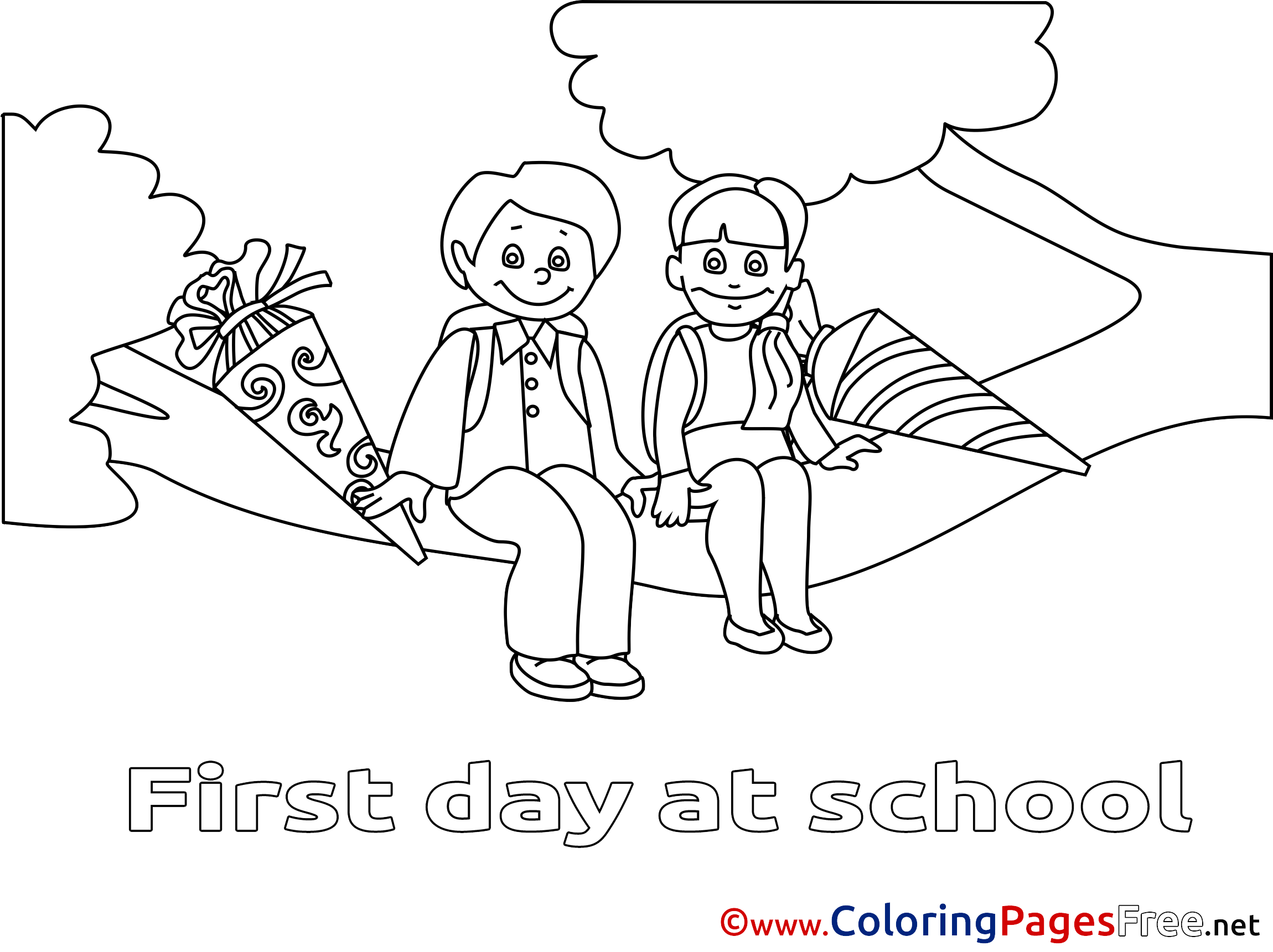 Tree Kids free printable Coloring Sheets