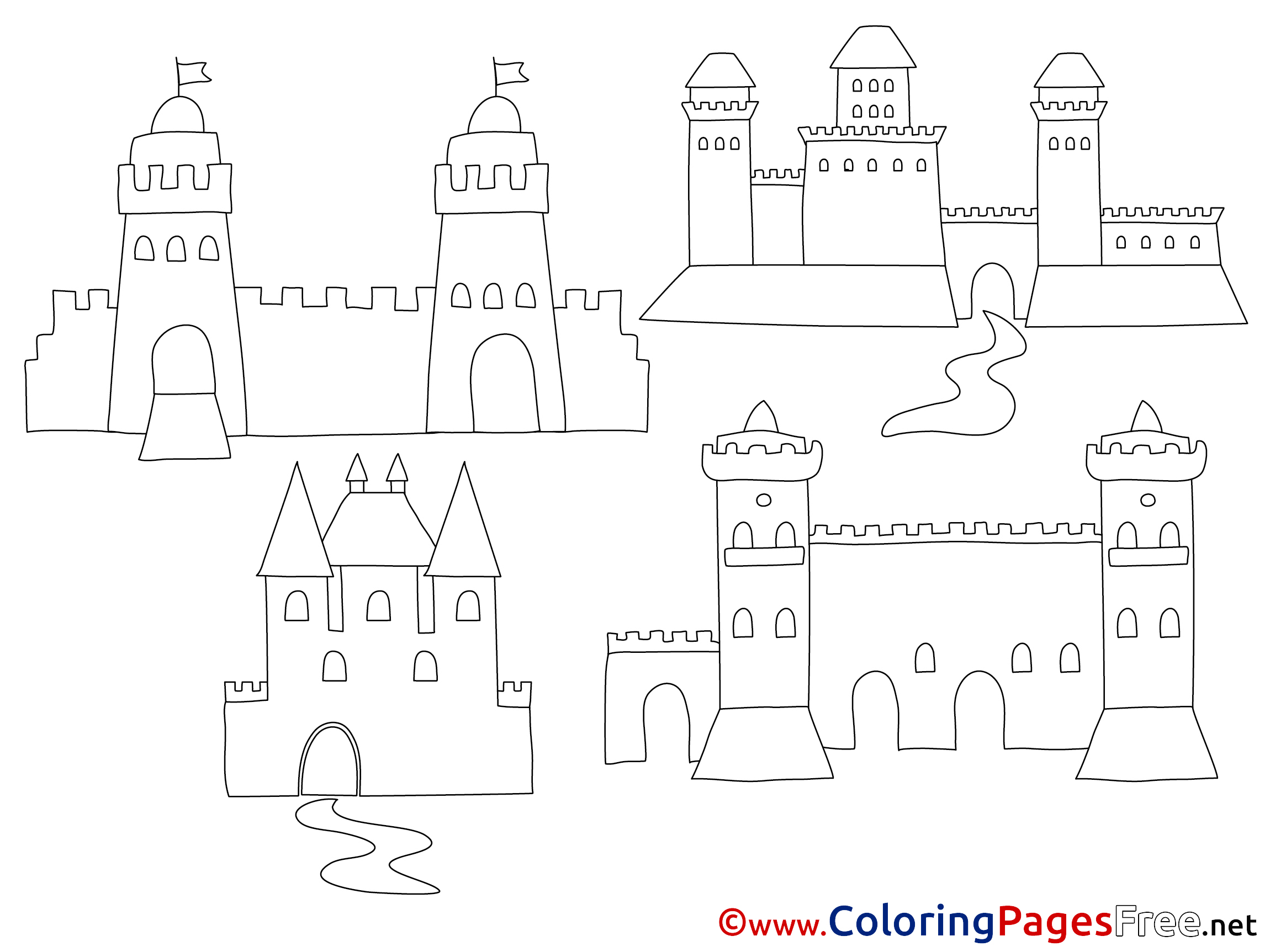 Castles Printable Coloring Sheets Download