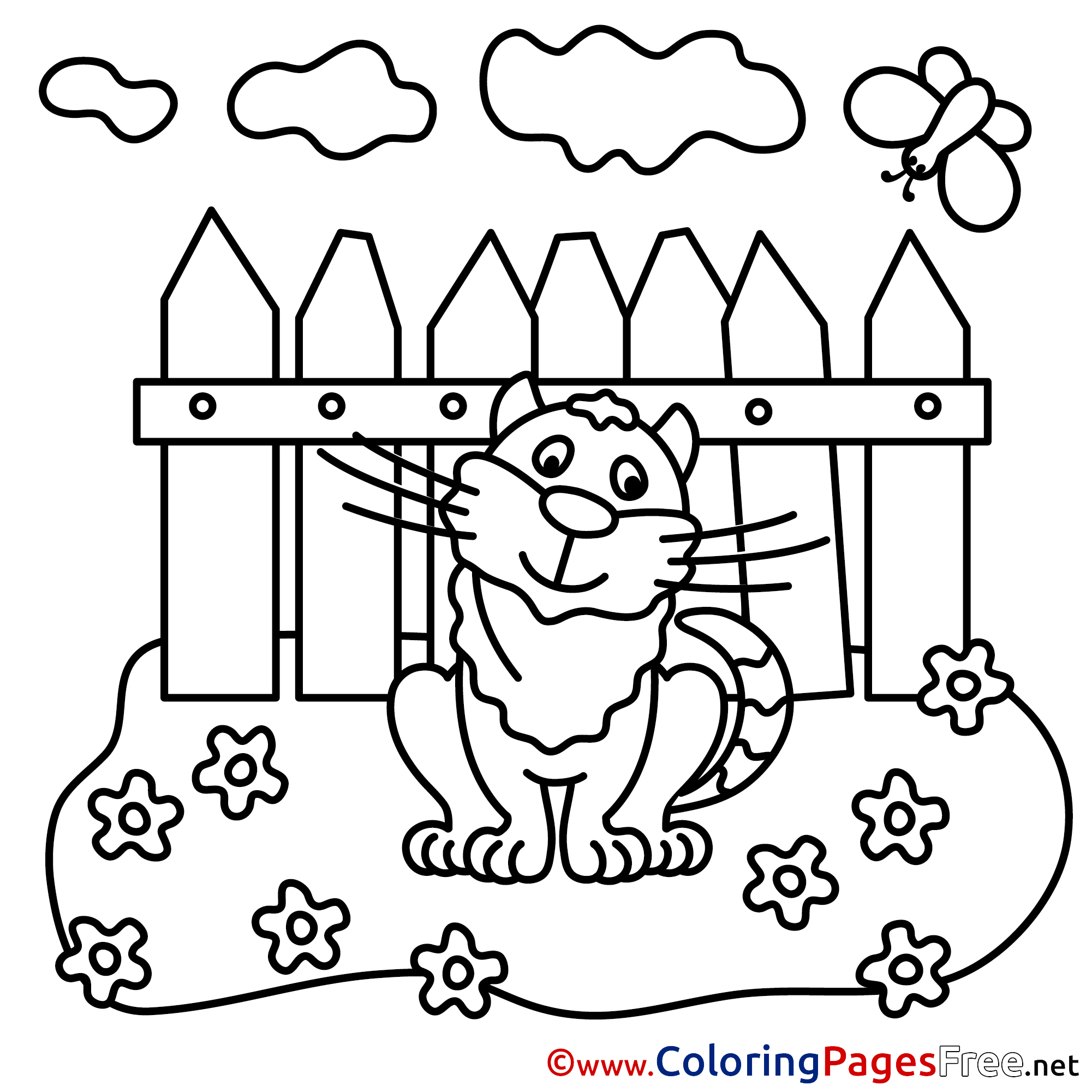 Cat free Colouring Page download