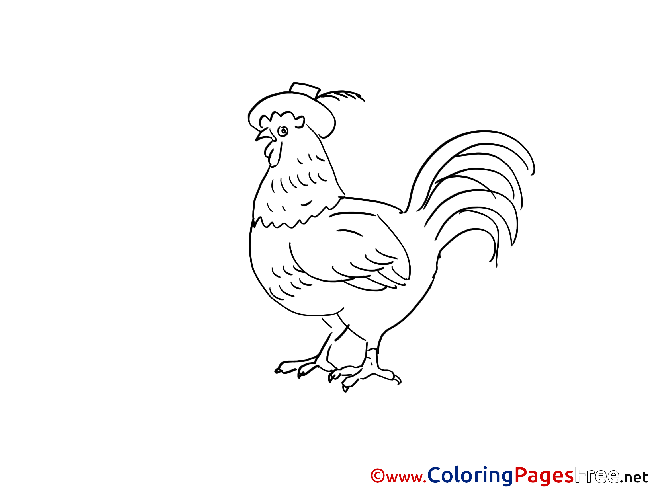 Cock Printable Coloring Pages For Free