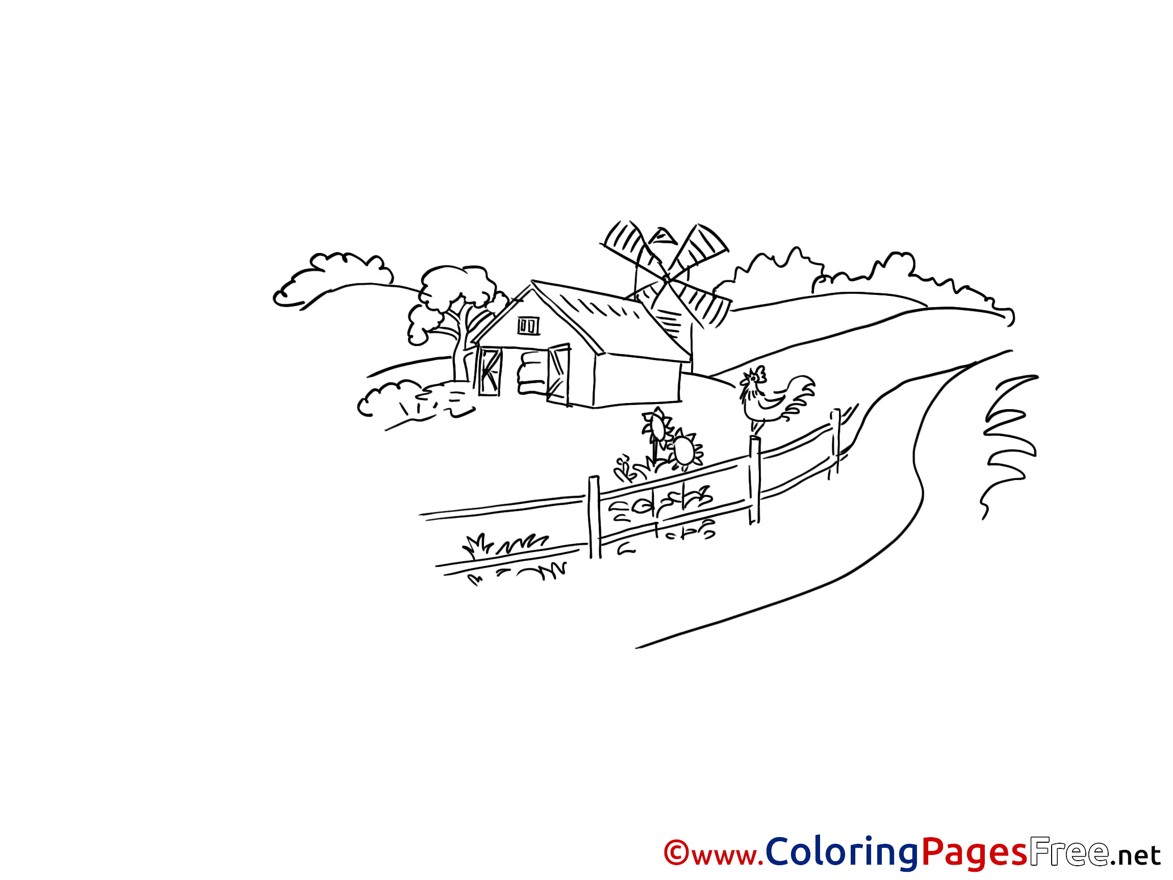 Farm Colouring Page Printable Free