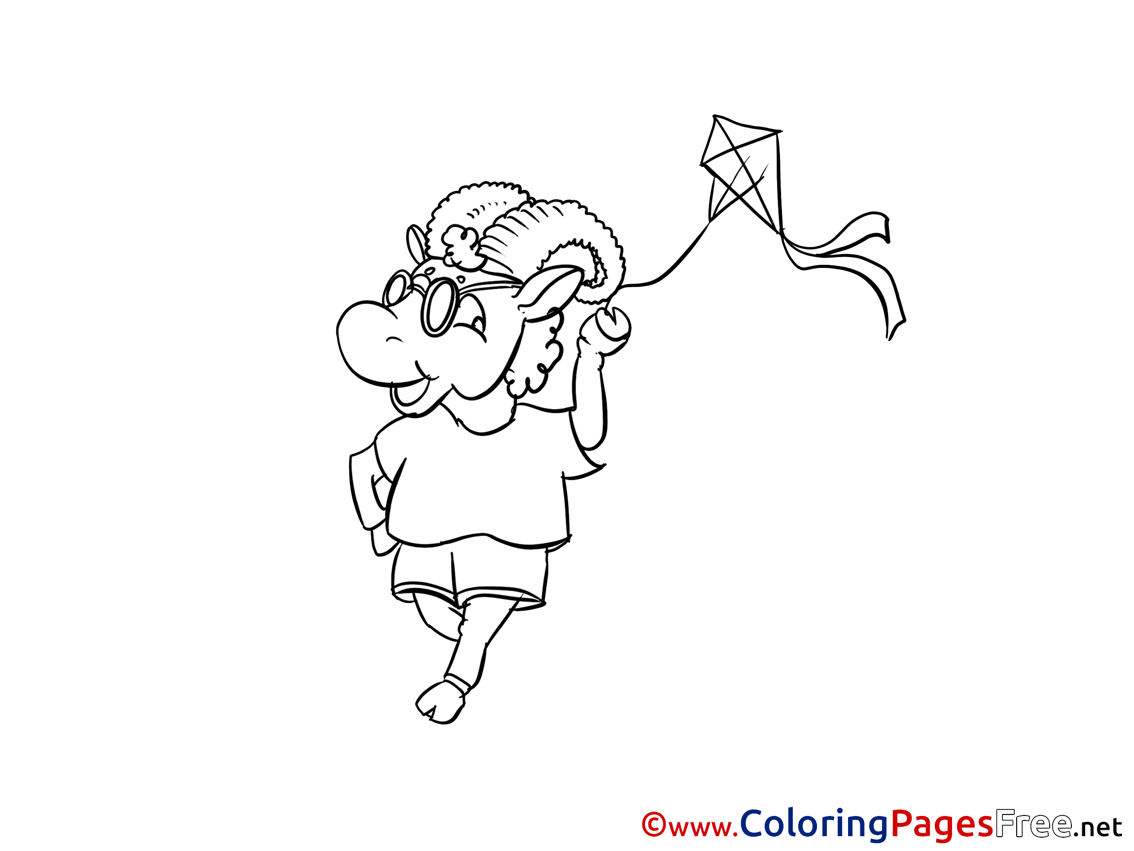 Kite Coloring Pages For Free