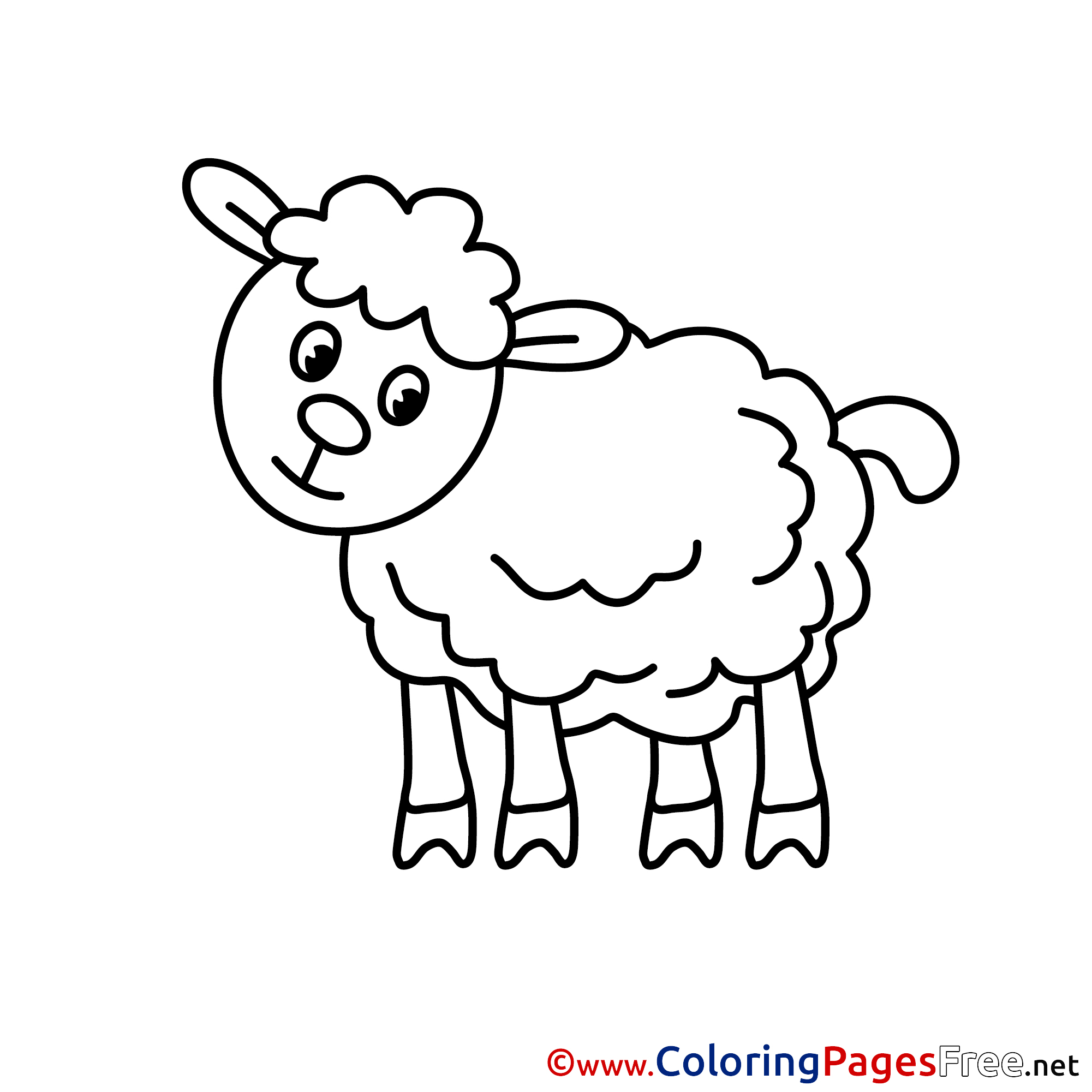 Lamb Coloring Page Printable