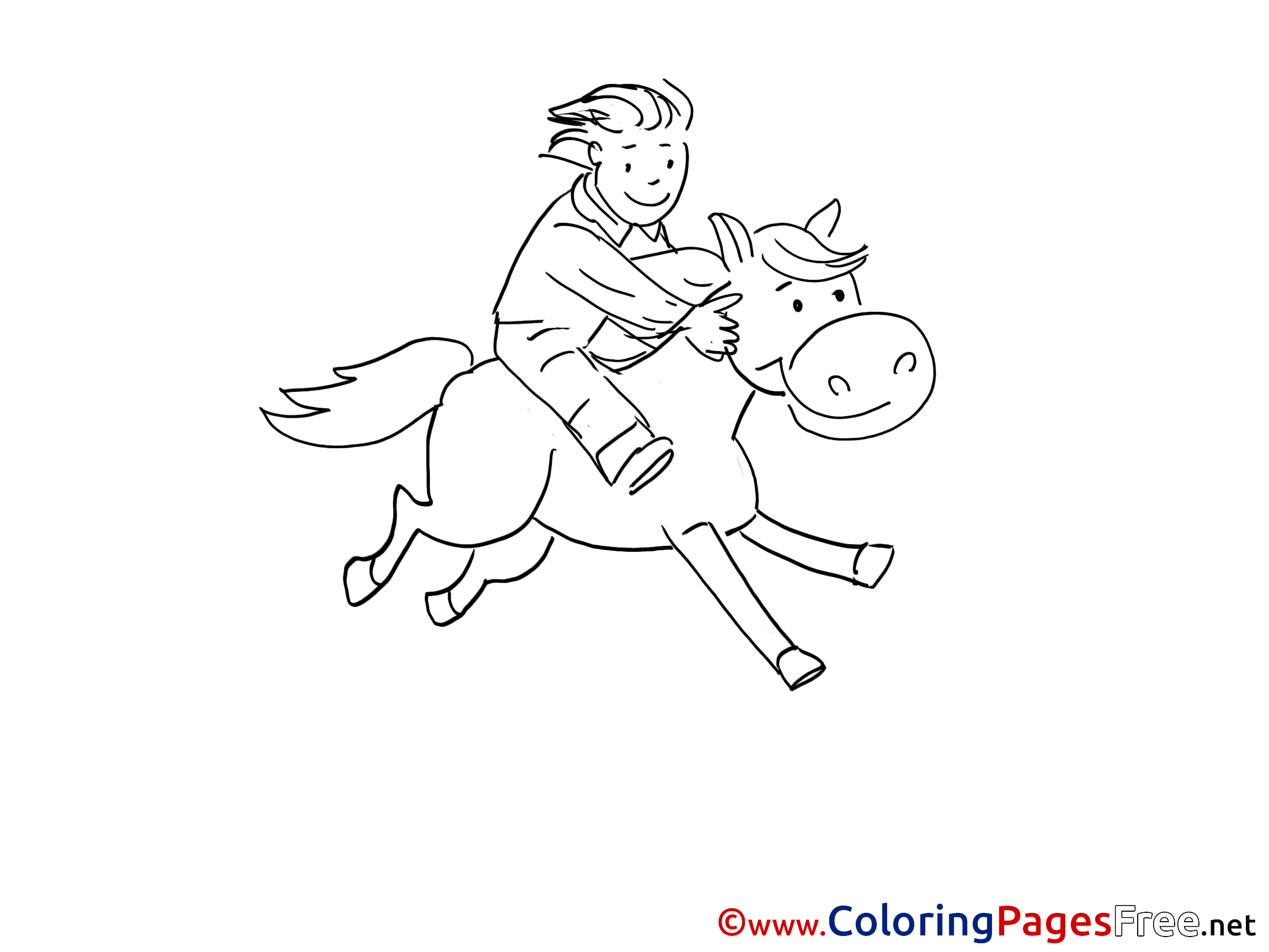 Rider for Children free Coloring Pages