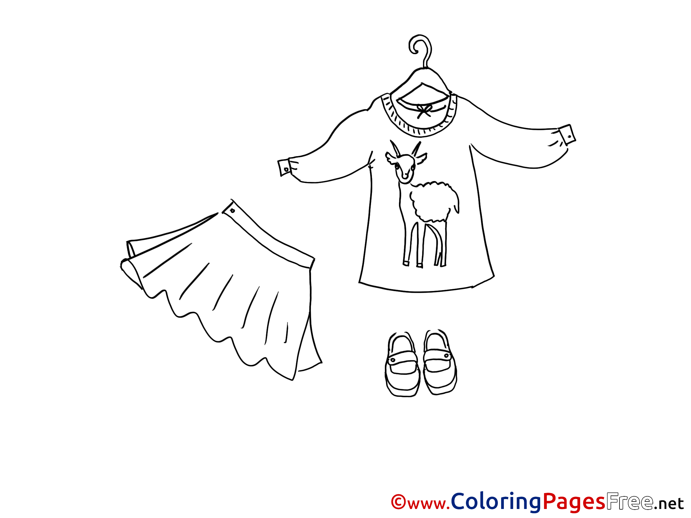 Skirt Kids download Coloring Pages