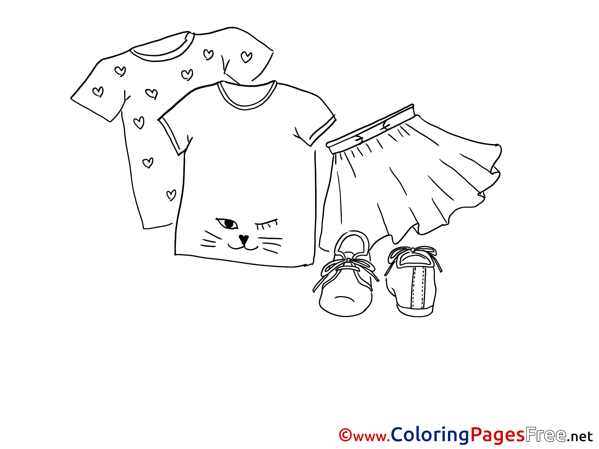 Skirt T Shirt For Children Free Coloring Pages