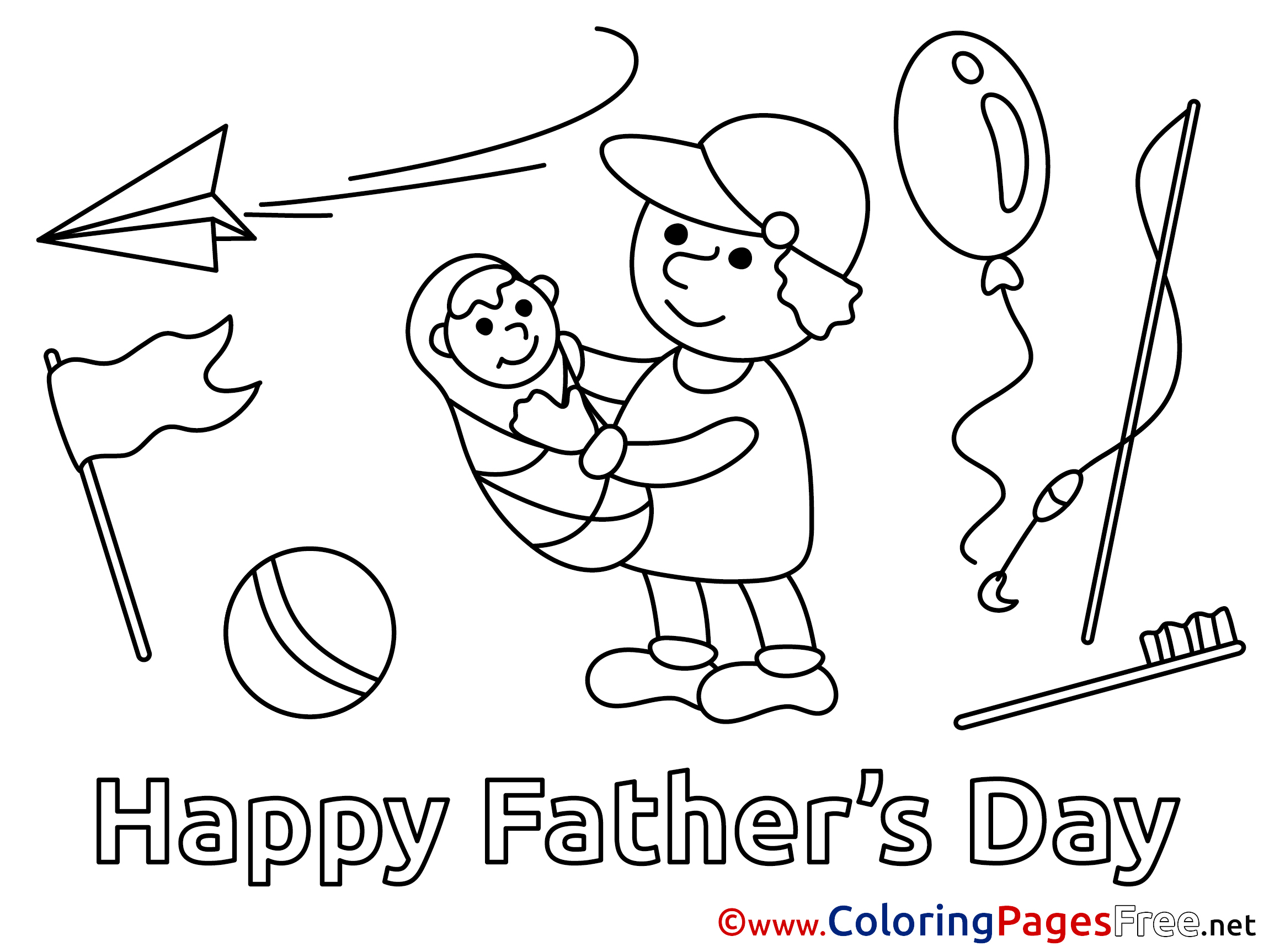 Baby Coloring Pages free Father's Day