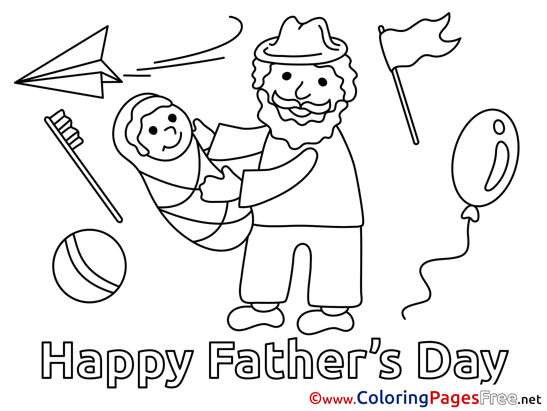 Baby free Colouring Page Father's Day