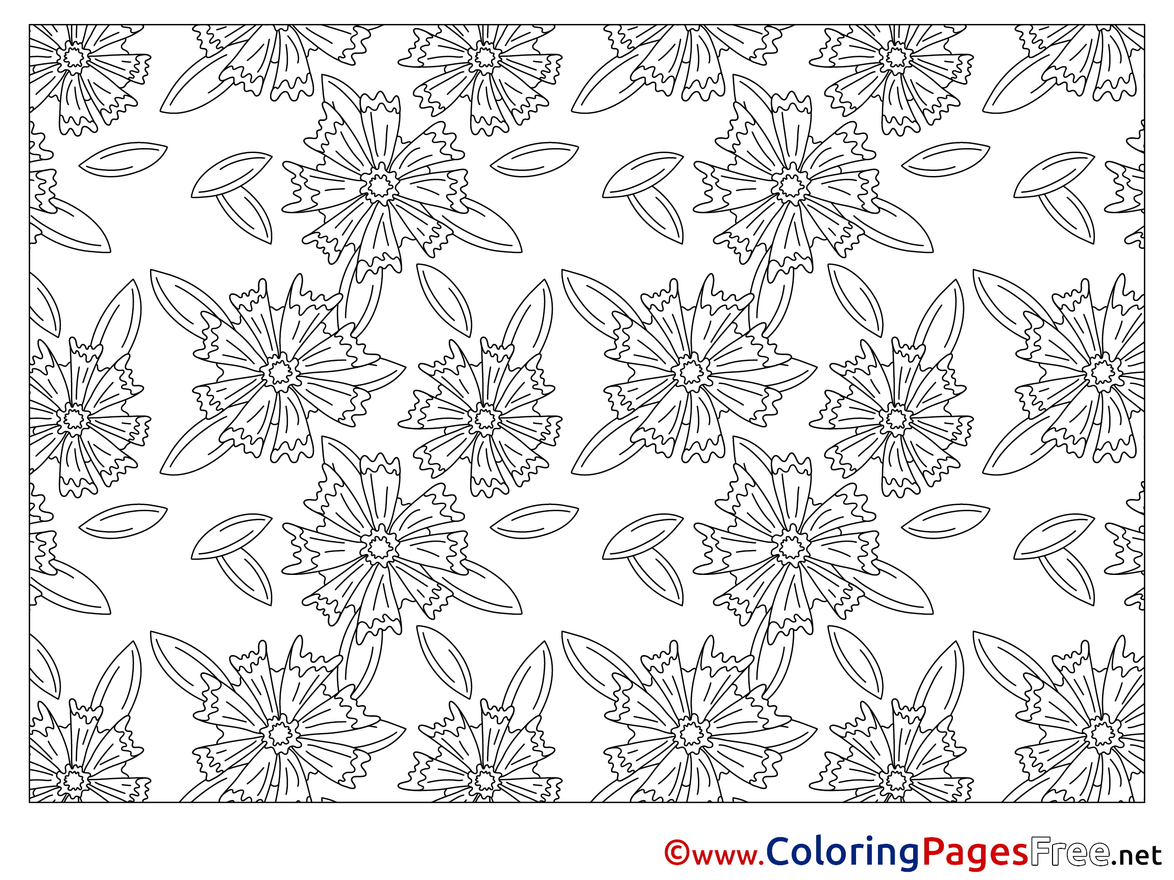 Decoration Flowers free printable Coloring Sheets