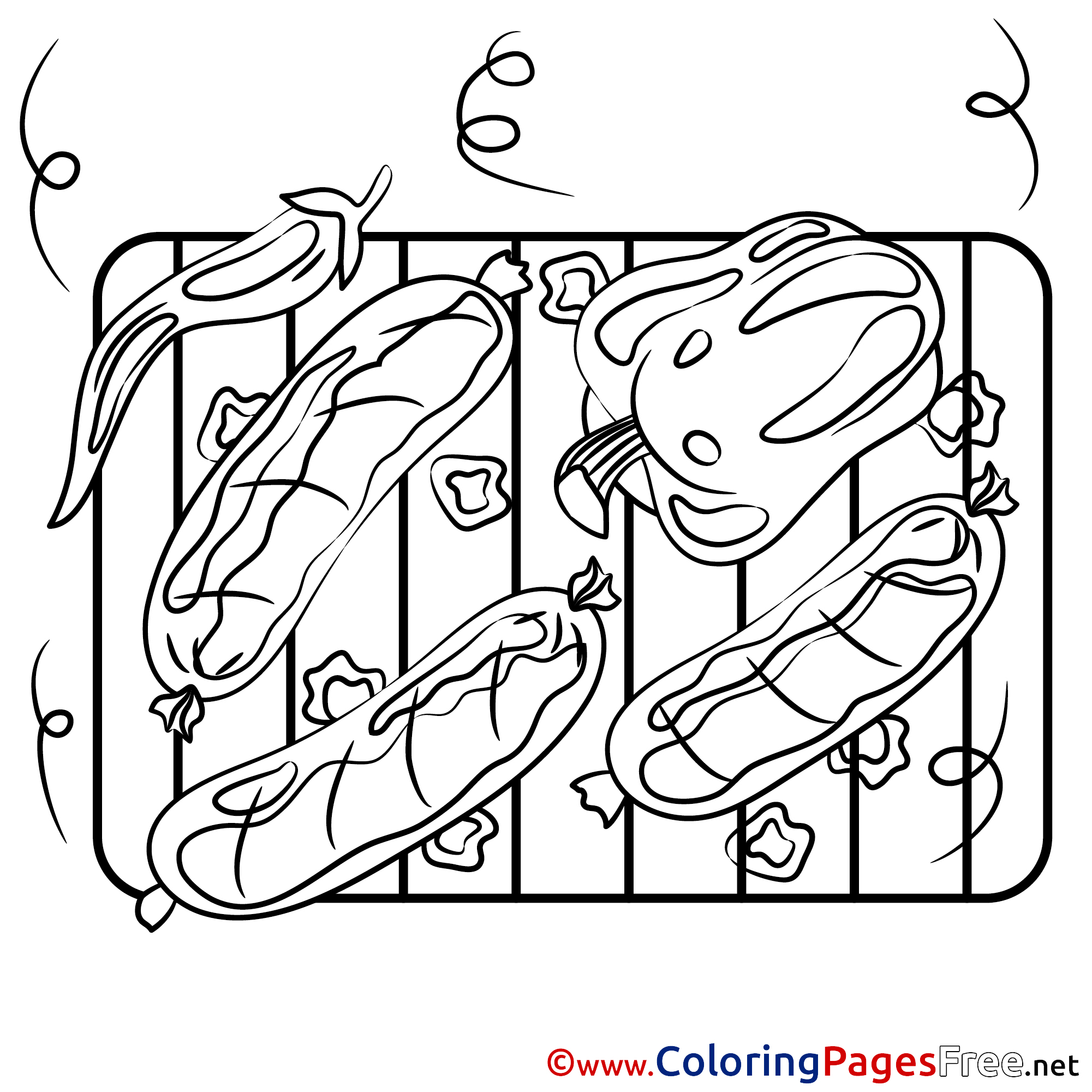 Download Hot Dogs download Colouring Page