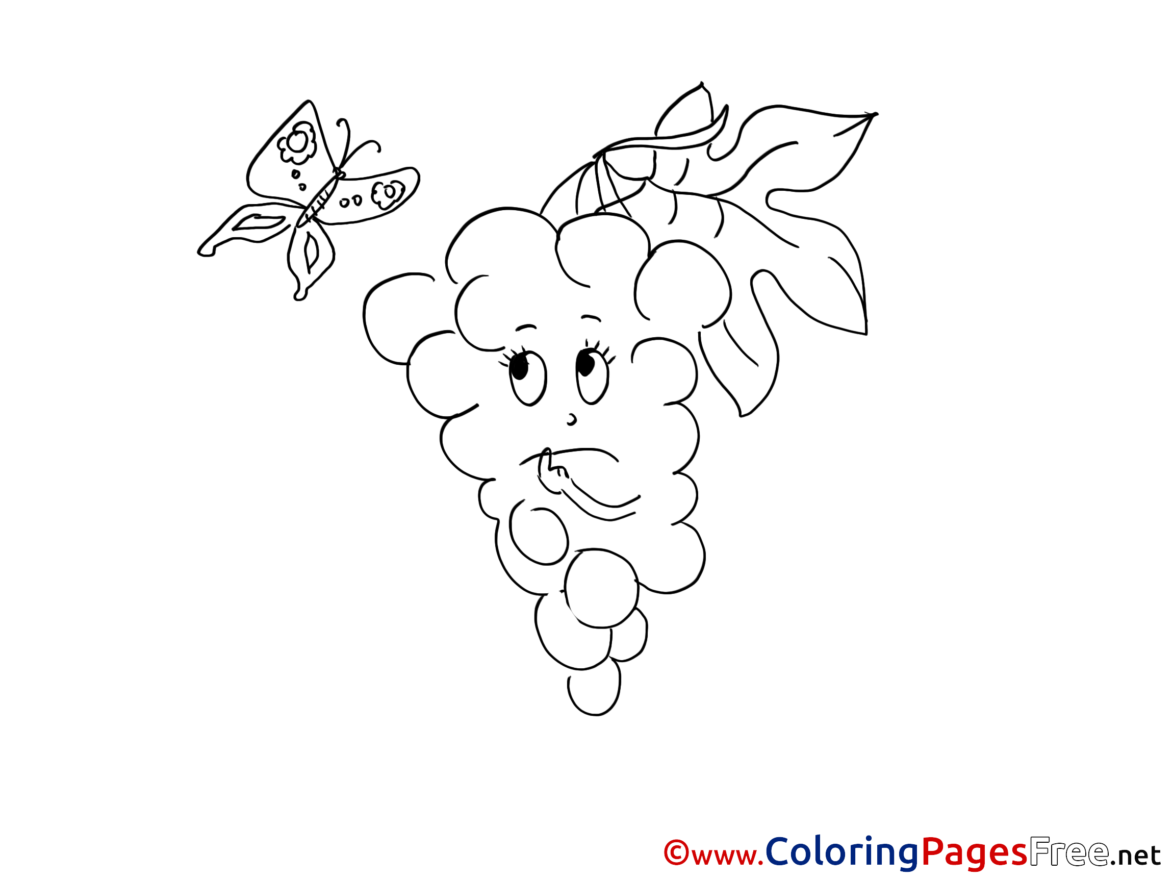 Download Grapes Children download Colouring Page