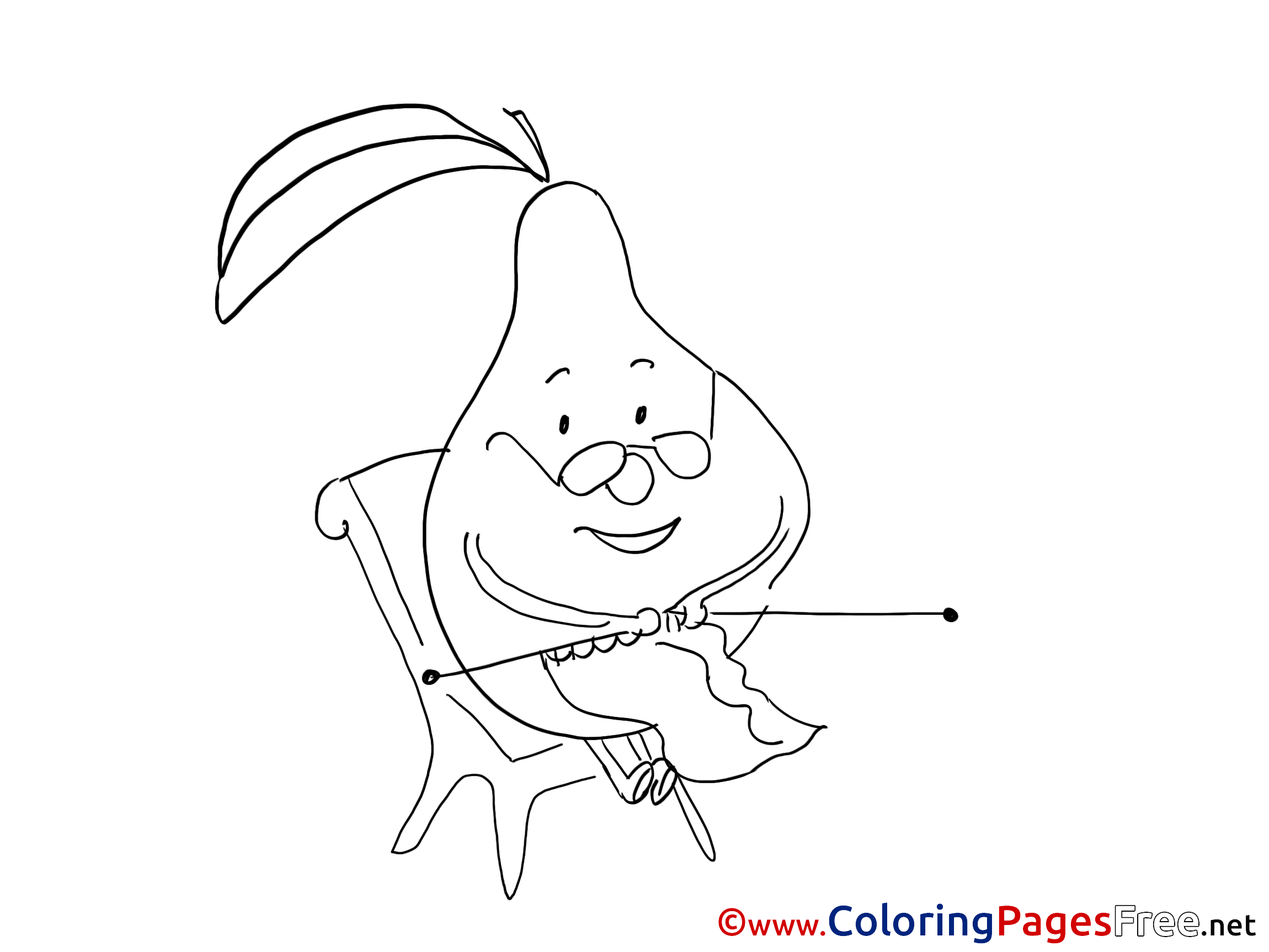 Pear Colouring Page Printable Free