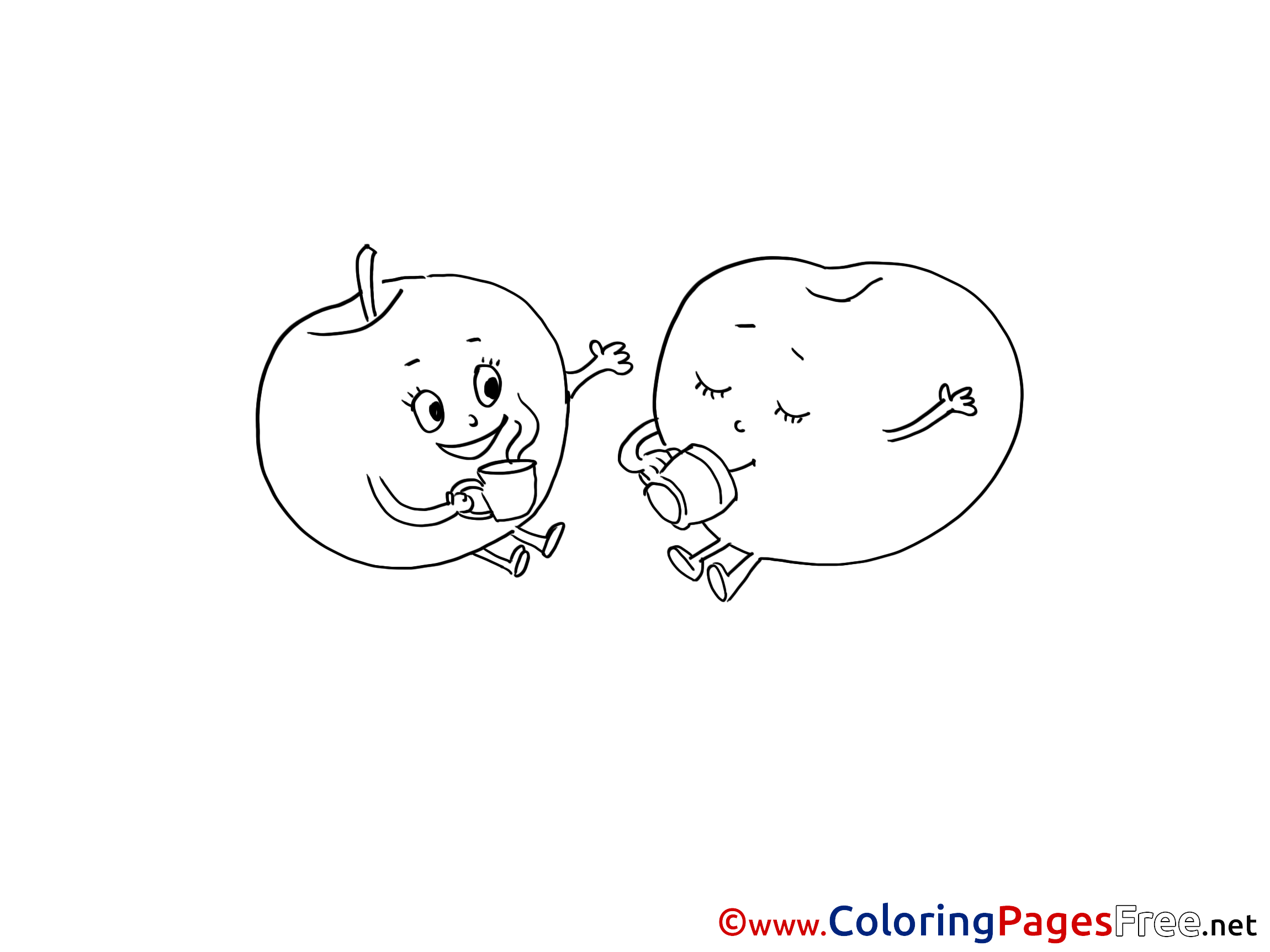 Printable Coloring Pages for Free Fruits