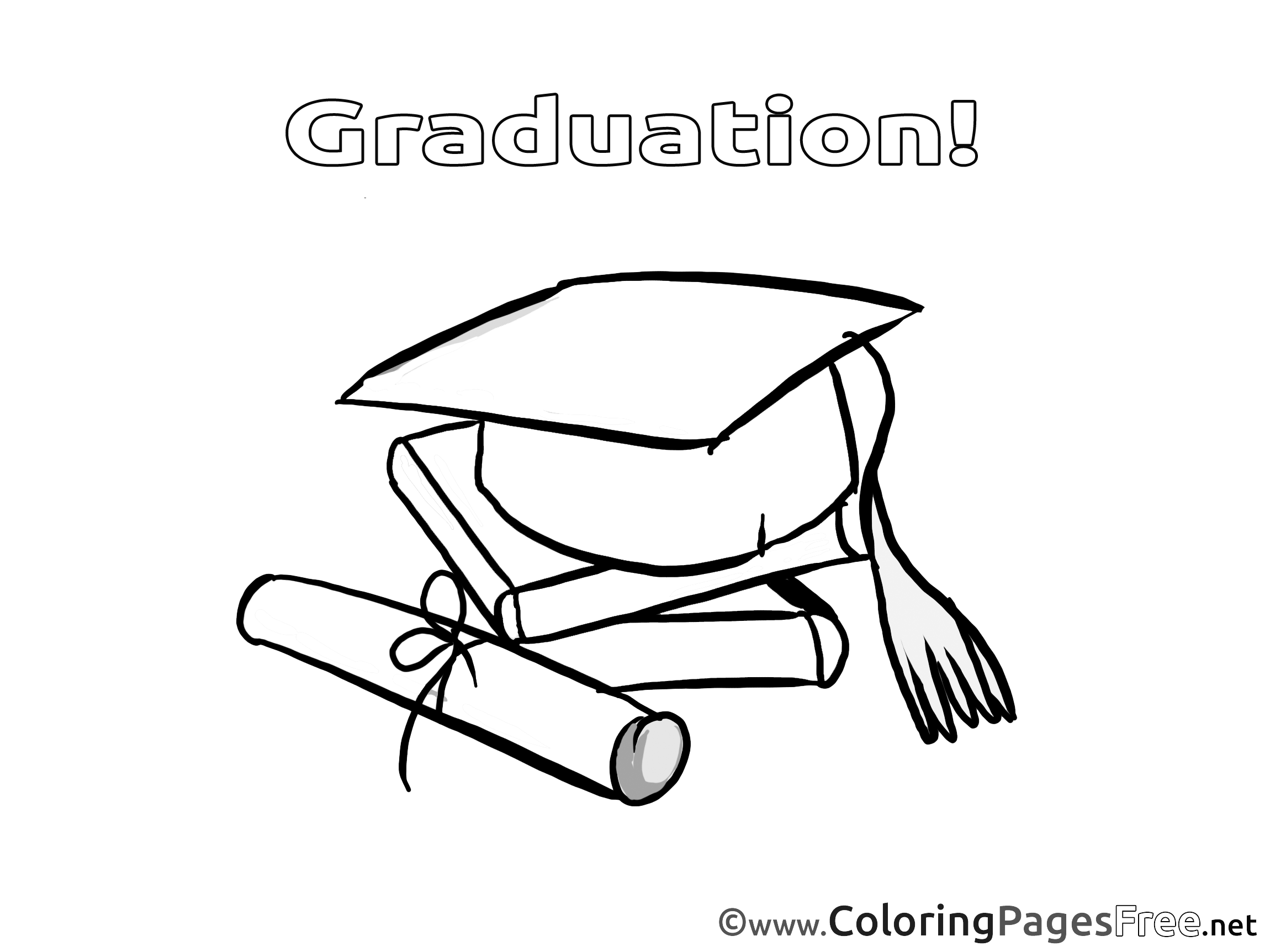 Academic Cap Coloring Sheets Graduation Free