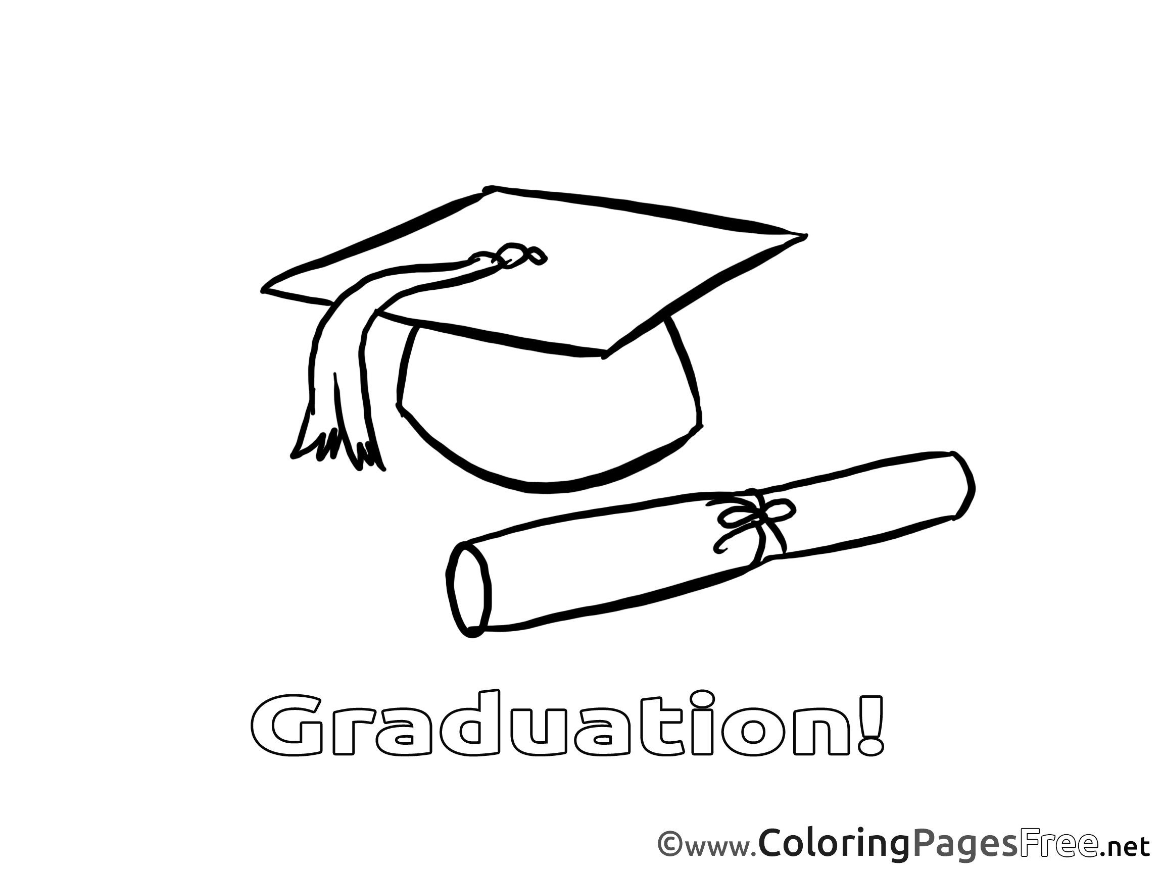 Academic Cap Download Graduation Coloring Pages