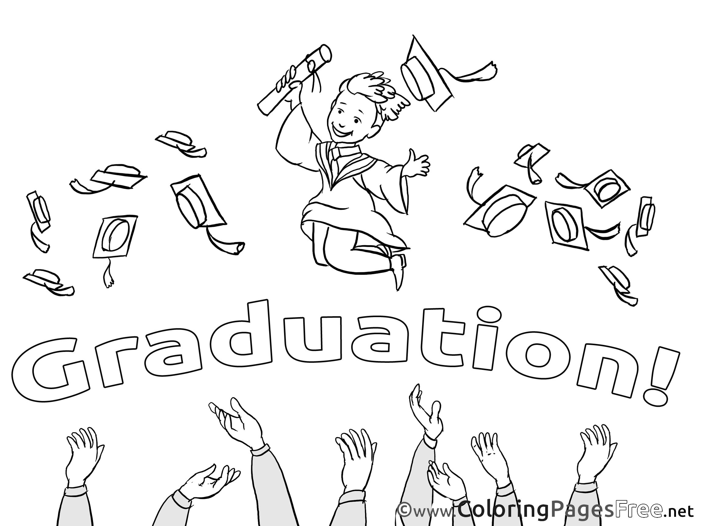 Baccalaureate Kids Graduation Coloring Page