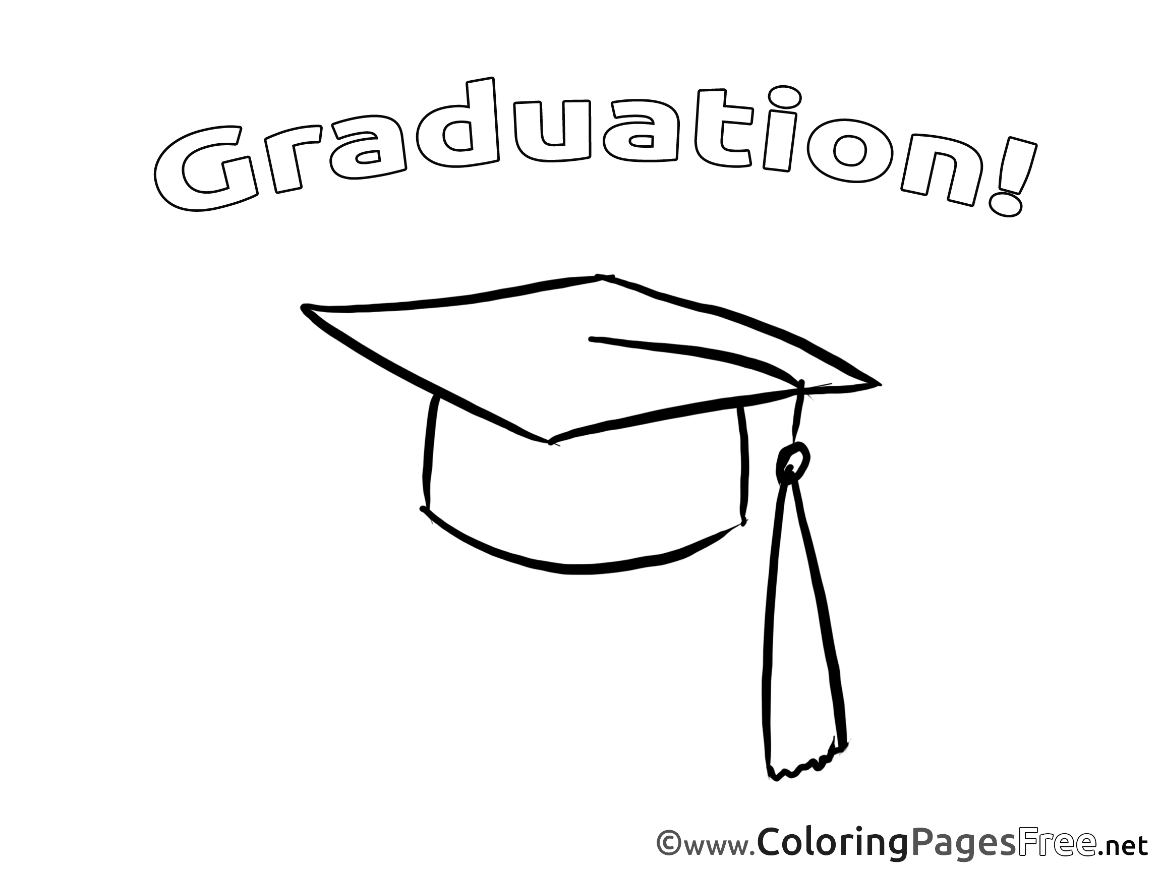 Children Graduation Colouring Page Cap