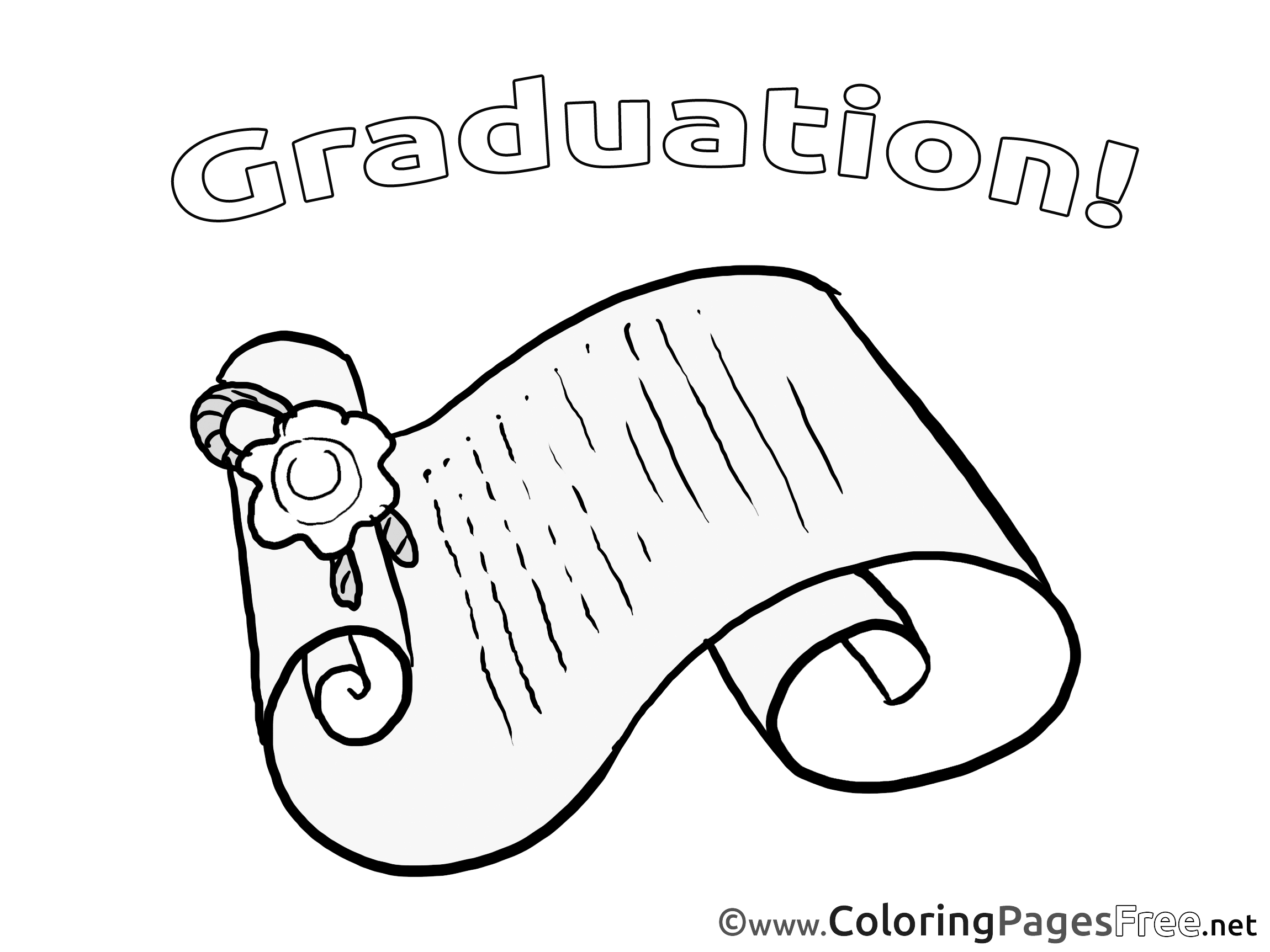 Coloring Pages Graduation Certificate