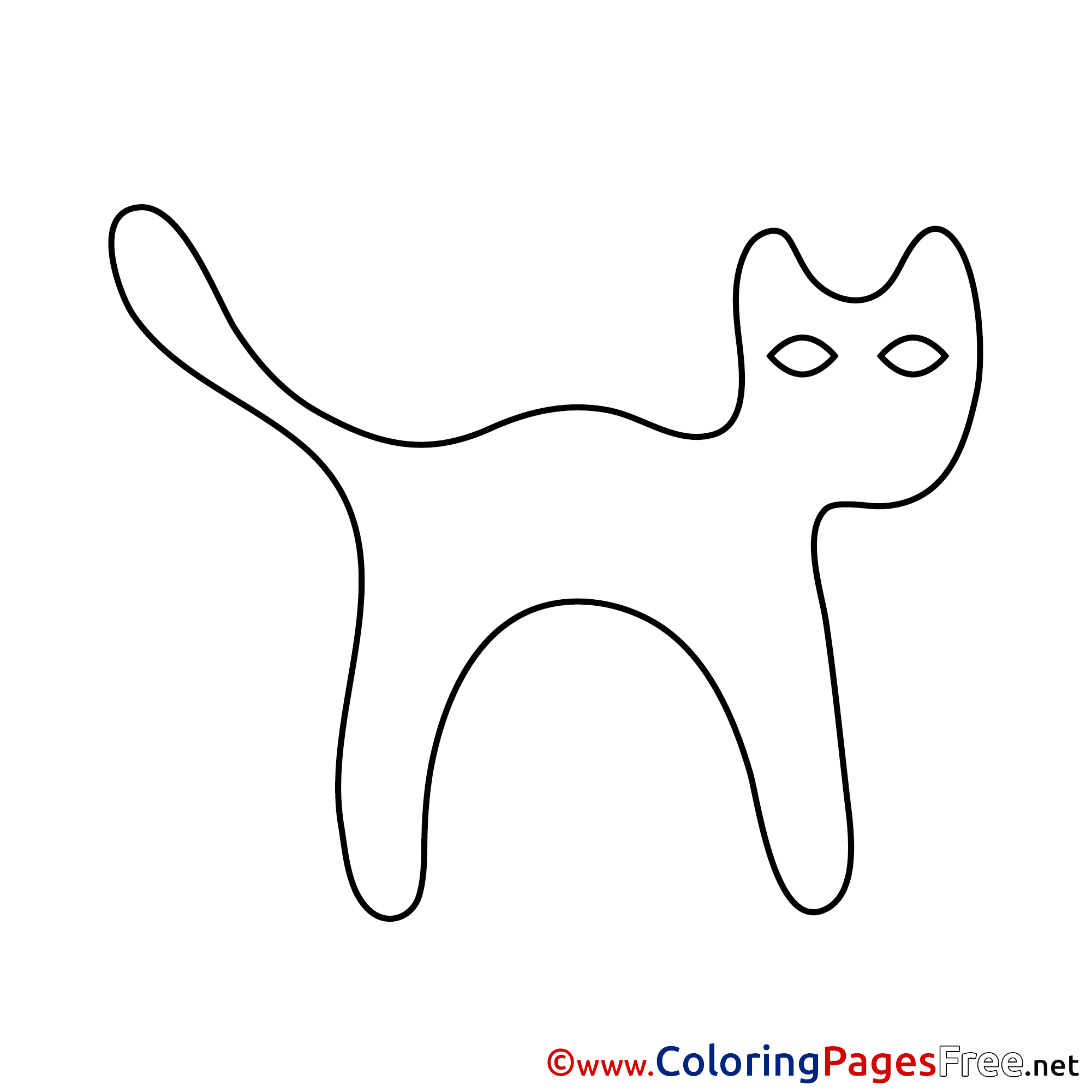 Black Cat Halloween Free Coloring Pages