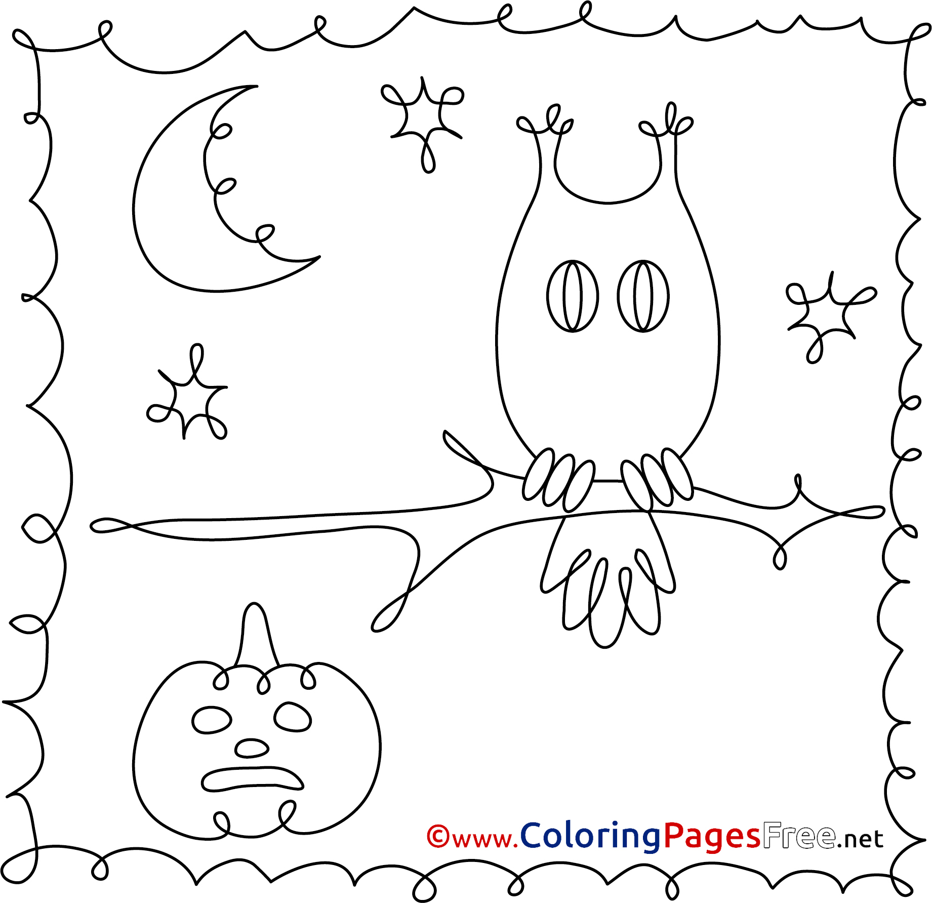 Image Halloween Free Coloring Pages Owl
