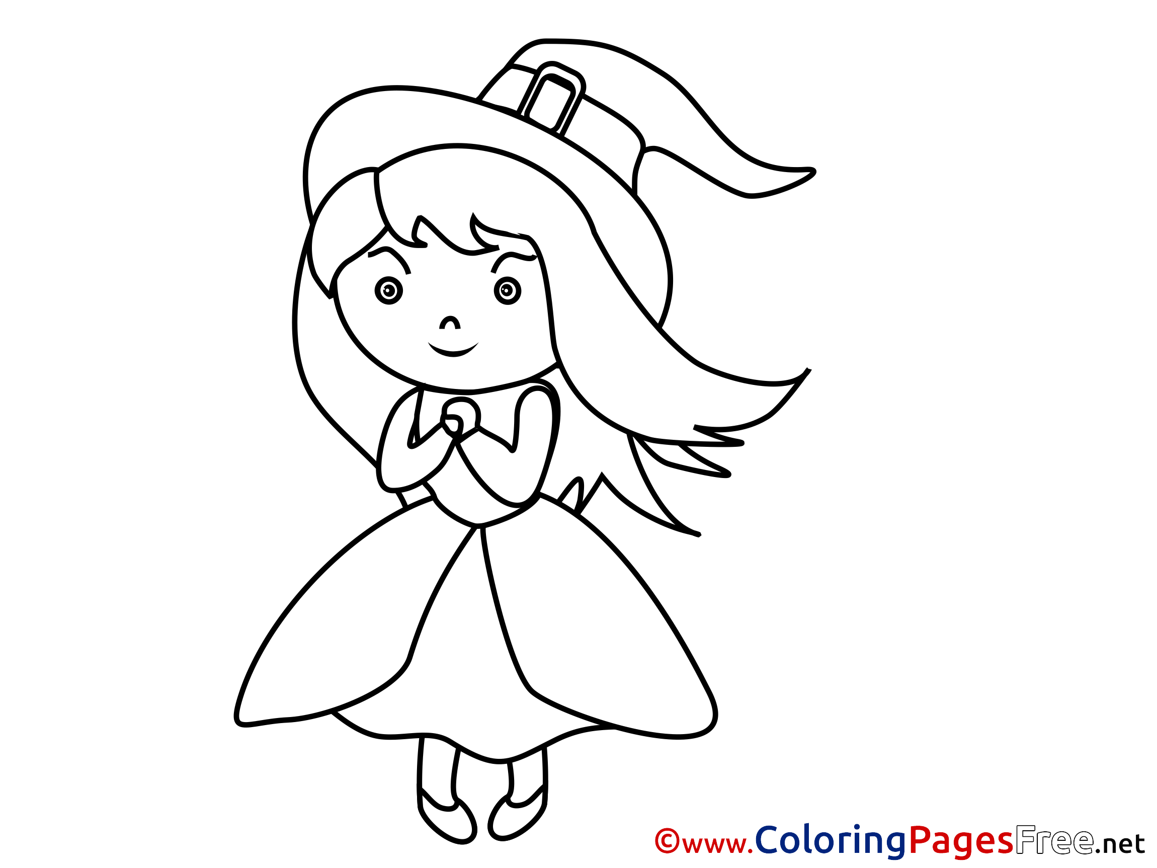 Little Sorceress Download Halloween Coloring Pages