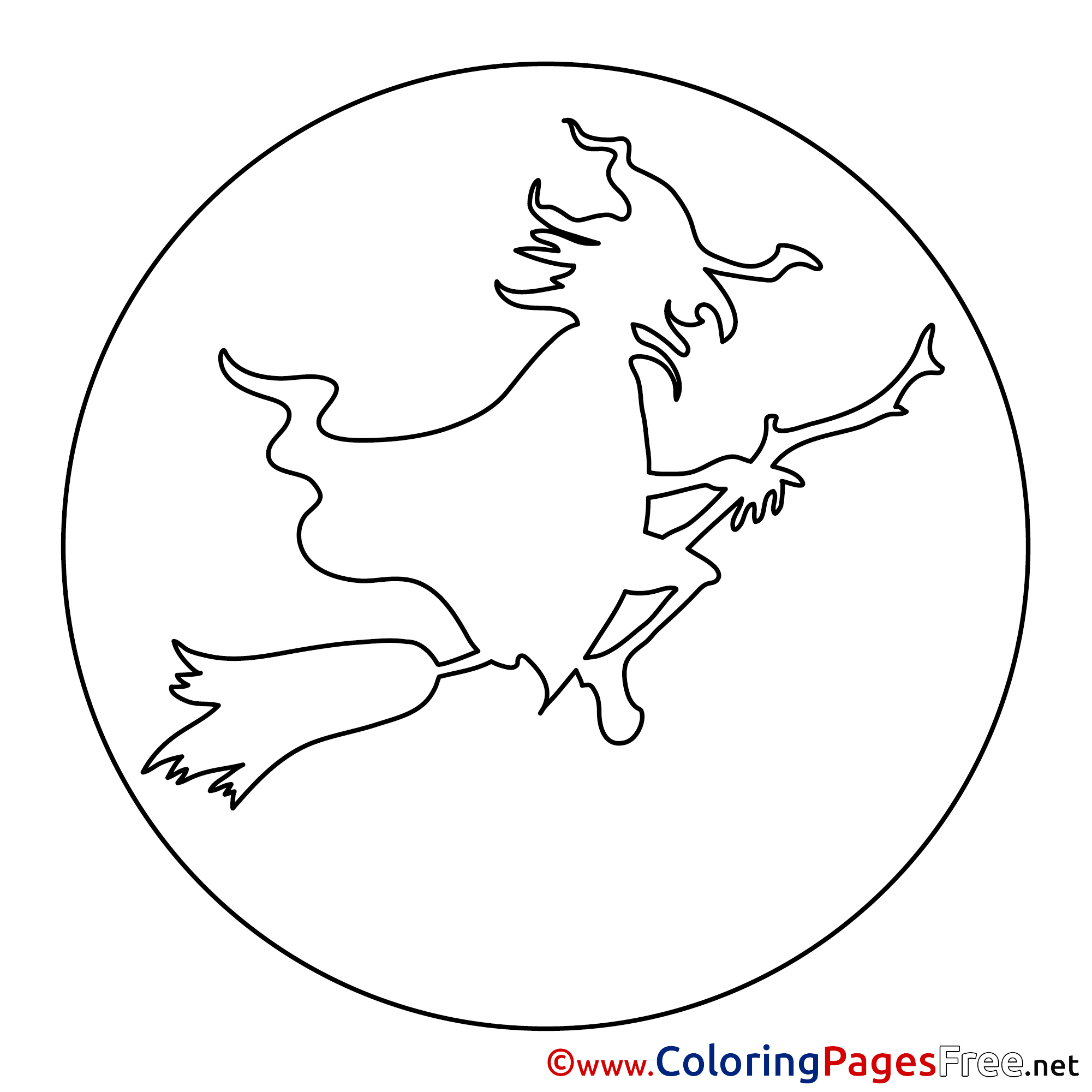 Old Sorceress Halloween Coloring Pages Free
