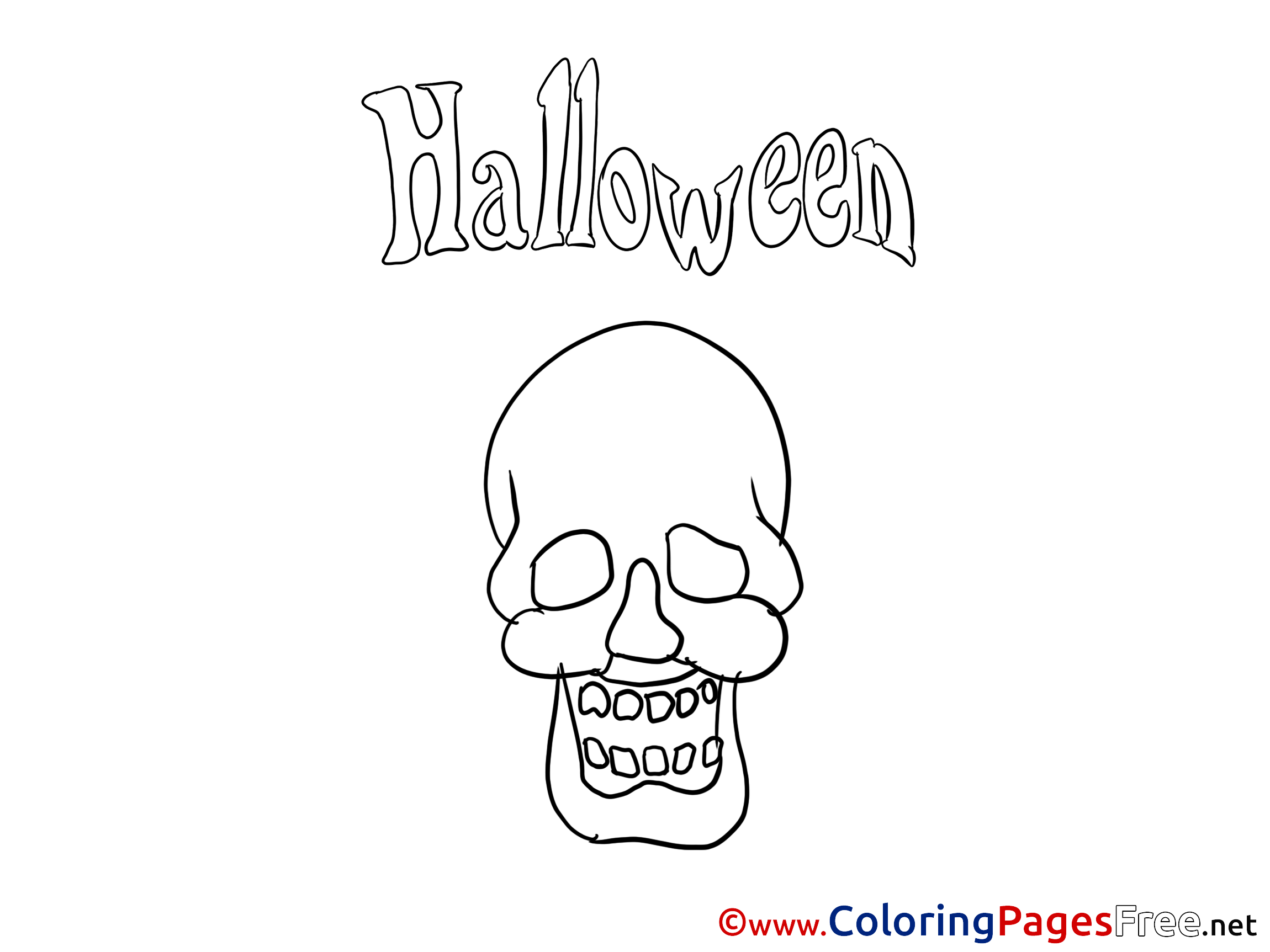 Skull printable Halloween Coloring Sheets