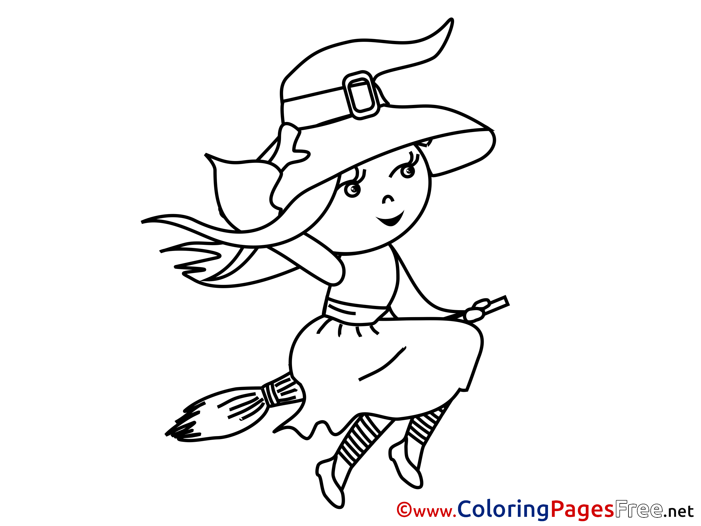Witch Halloween free Coloring Pages