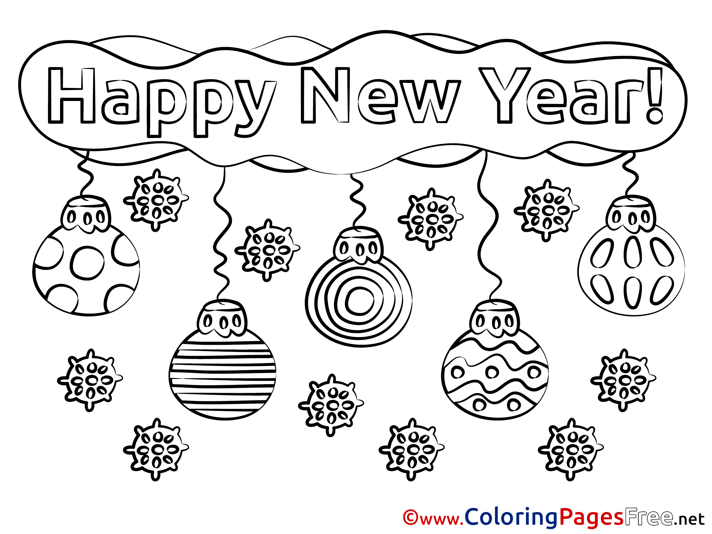 Decoration New Year Free Coloring Pages
