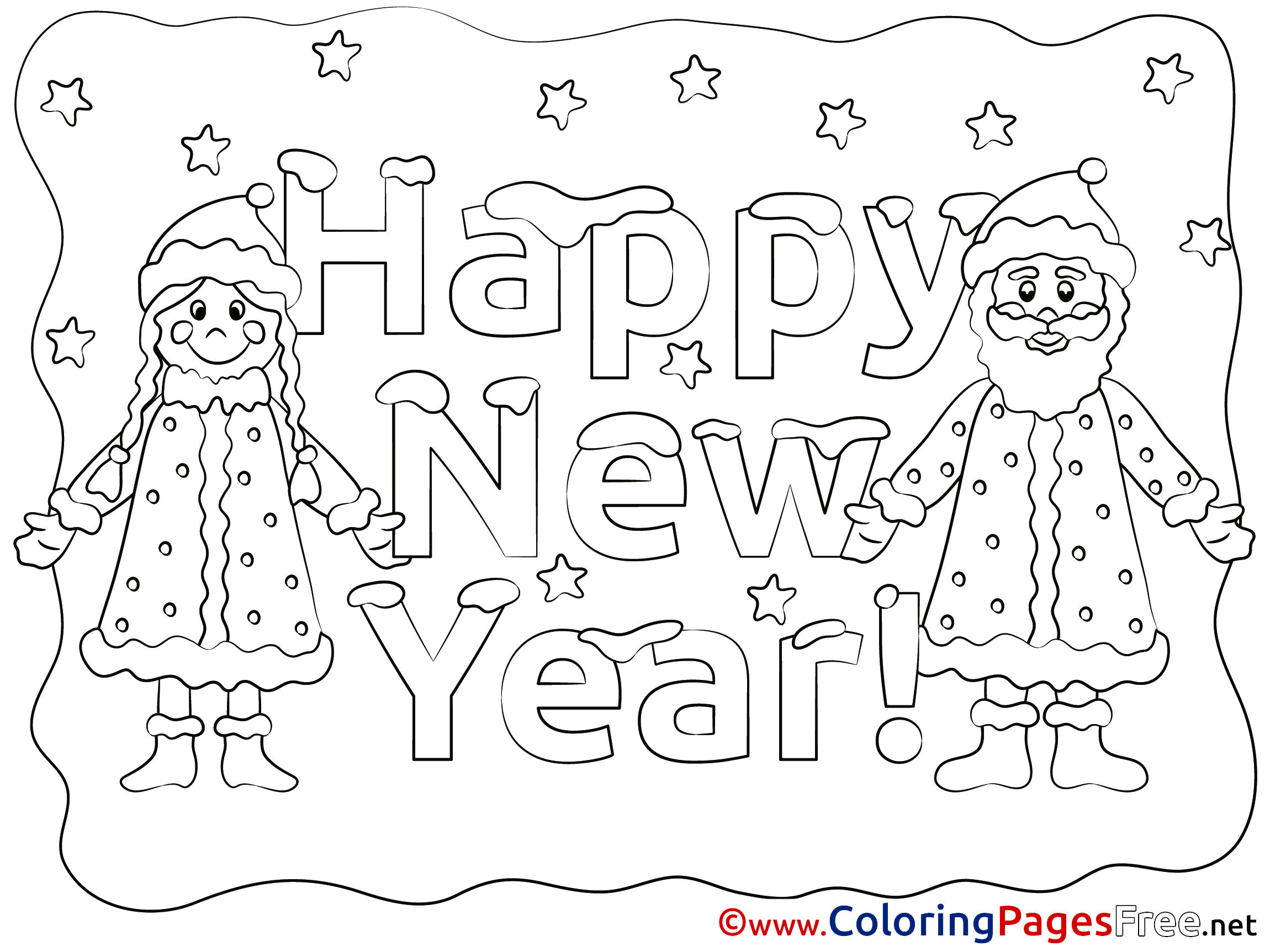 Happy New Year Coloring Pages free