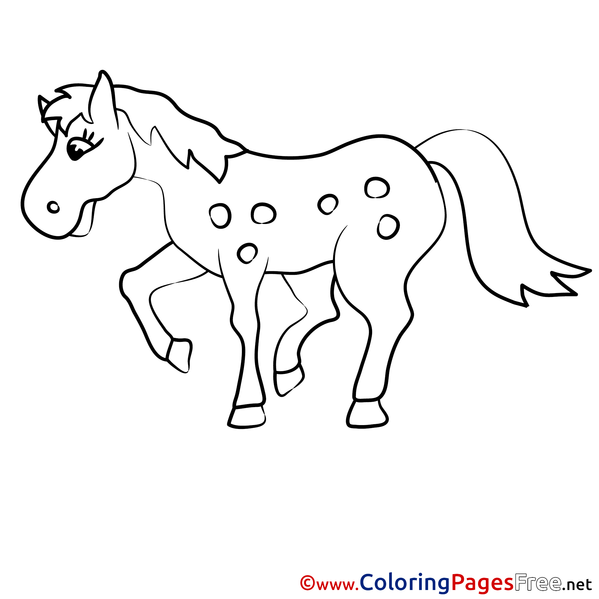 Peas Horse Colouring Page Printable Free