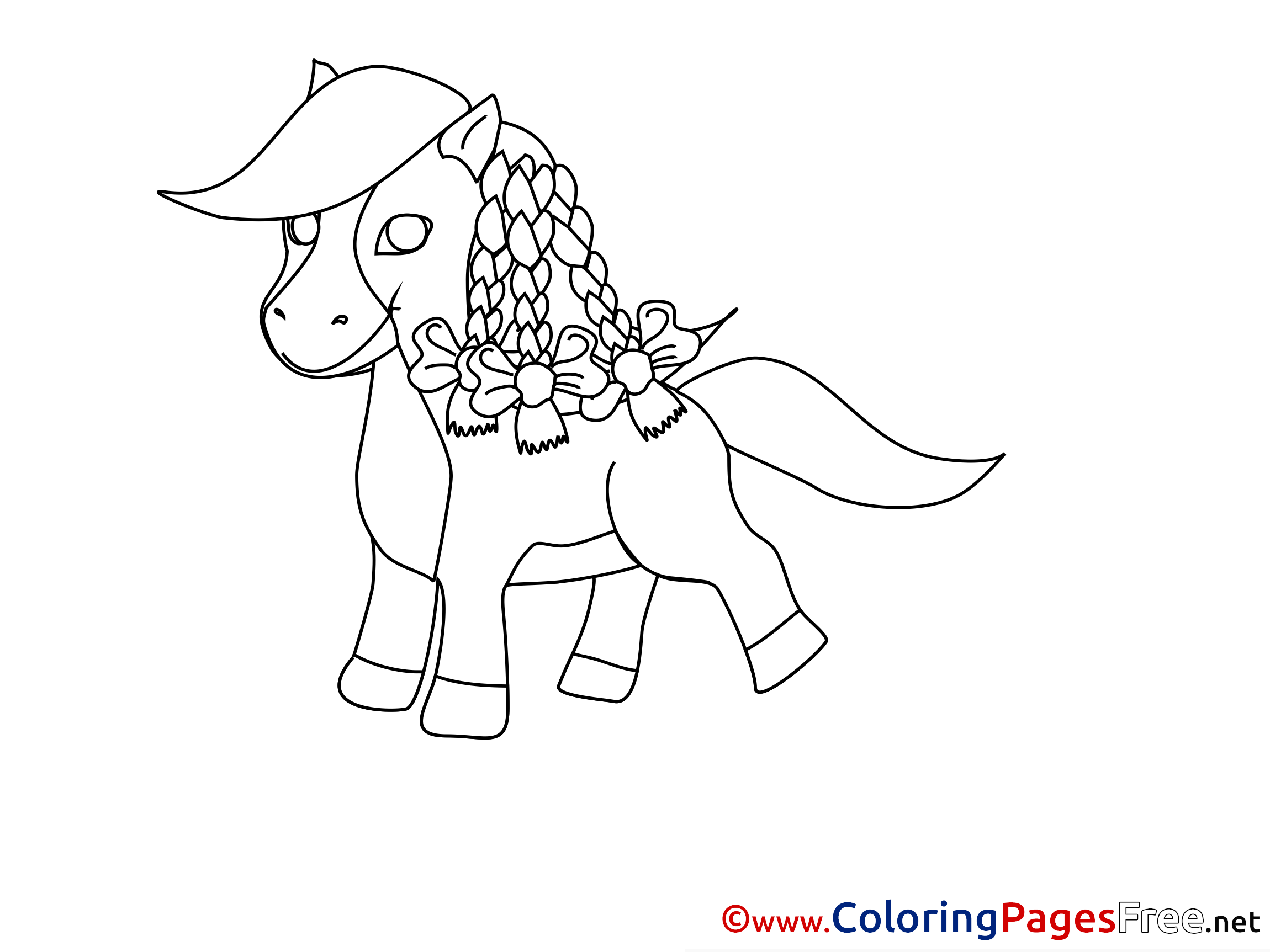 Pony Colouring Page Printable Free