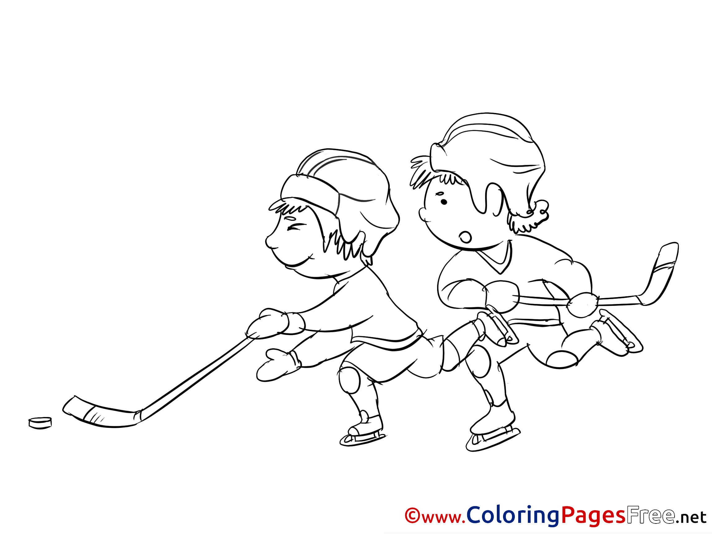 Boys Ice Hockey Player For Free Coloring Pages Download